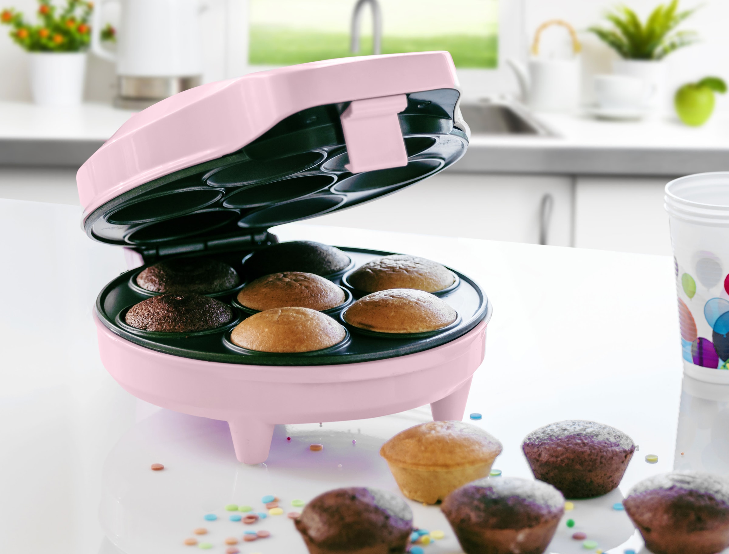 bestron Cupcake-Maker »ACC217P Sweet Dreams«, 700 W, im Retro Design, Antihaftbeschichtung, Rosa