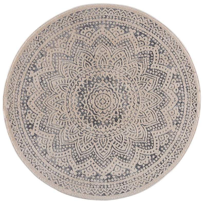 Carpet City Teppich »Art 1652«, rund, 7 mm Höhe, Kurzflor, Ornamenten-Muster, Boho & Mandala Stil