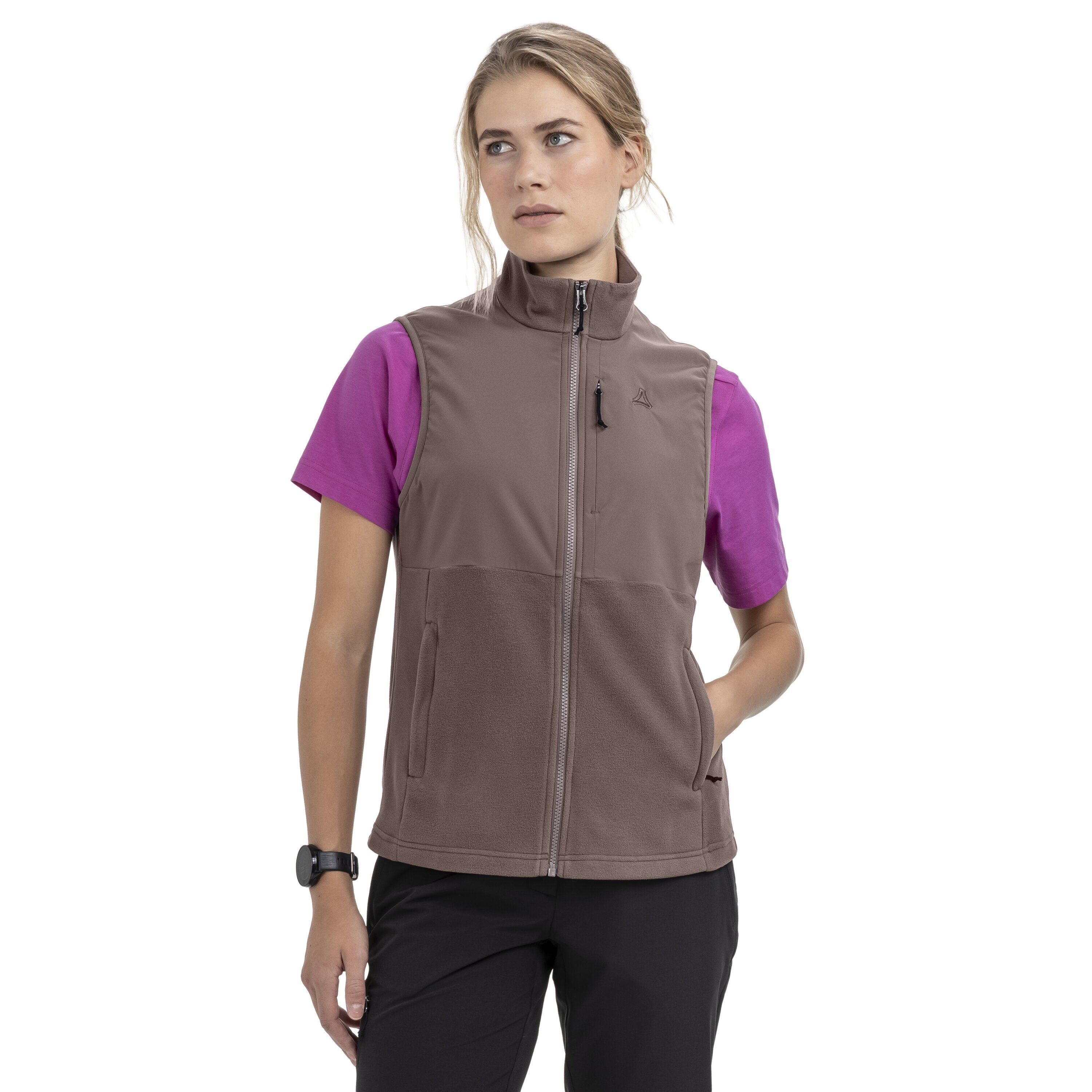 Schöffel Fleeceweste "Fleece Vt Style Ash WMN" wasserabweisend, windabweisend, schnell trocknend, atmungsaktiv
