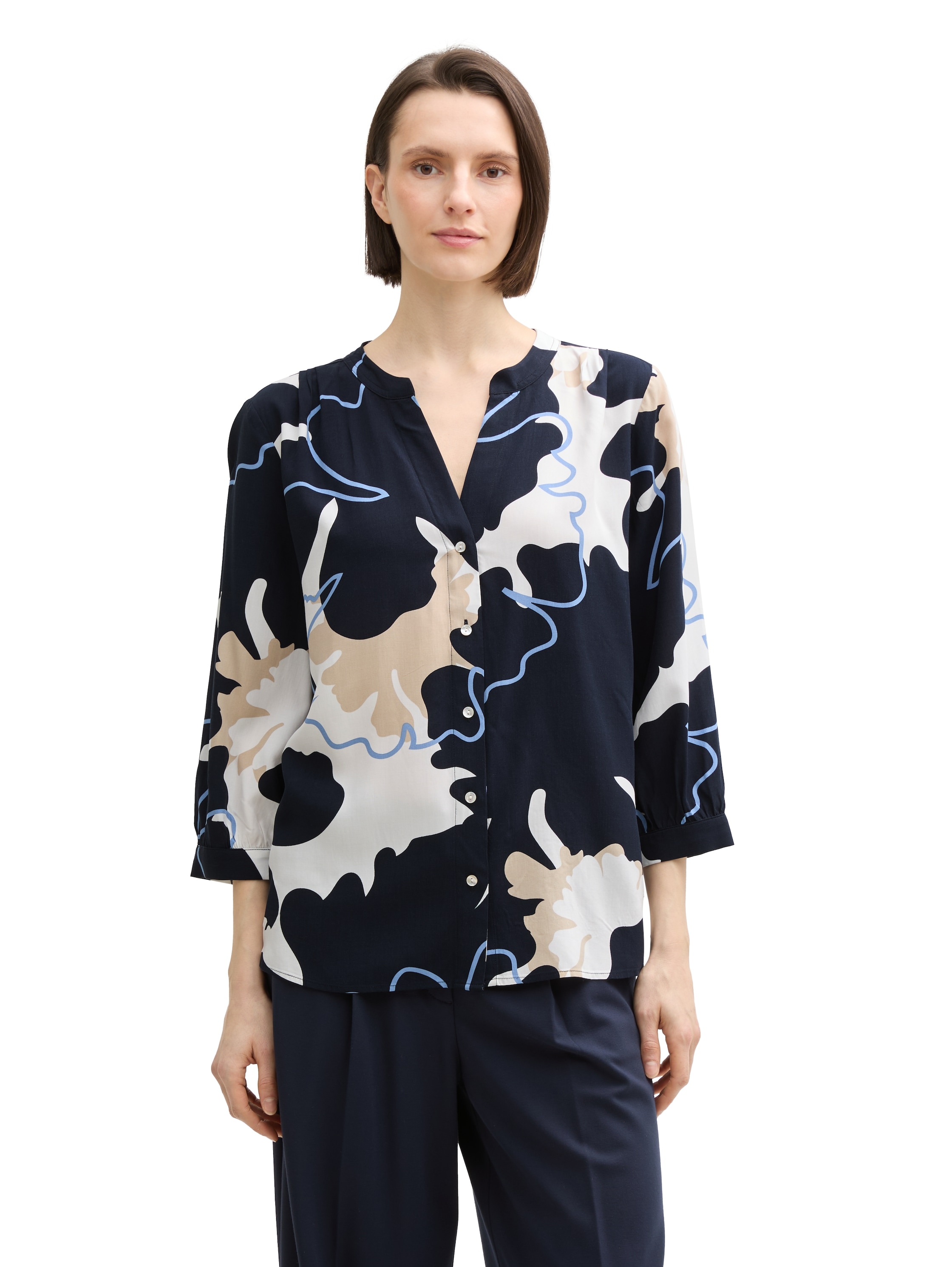 TOM TAILOR Klassische Bluse, mit All-Over Print