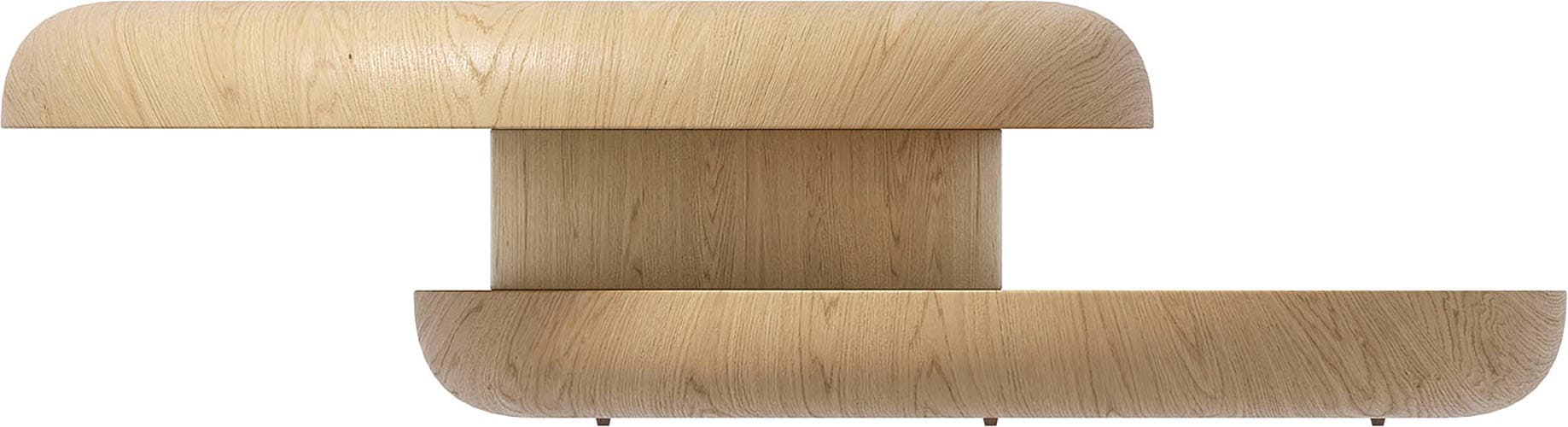 Couchtisch SALESFEVER "drehbar - runder Design-Wohnzimmertisch aus Holz", beige (natur), B:90cm H:35cm T:90cm, MDF mit Eichenholzfurnier, Tische, Couchtisch, Stilvoller & moderner Tisch mit Echtholzfurnier, Ø 90 cm 3