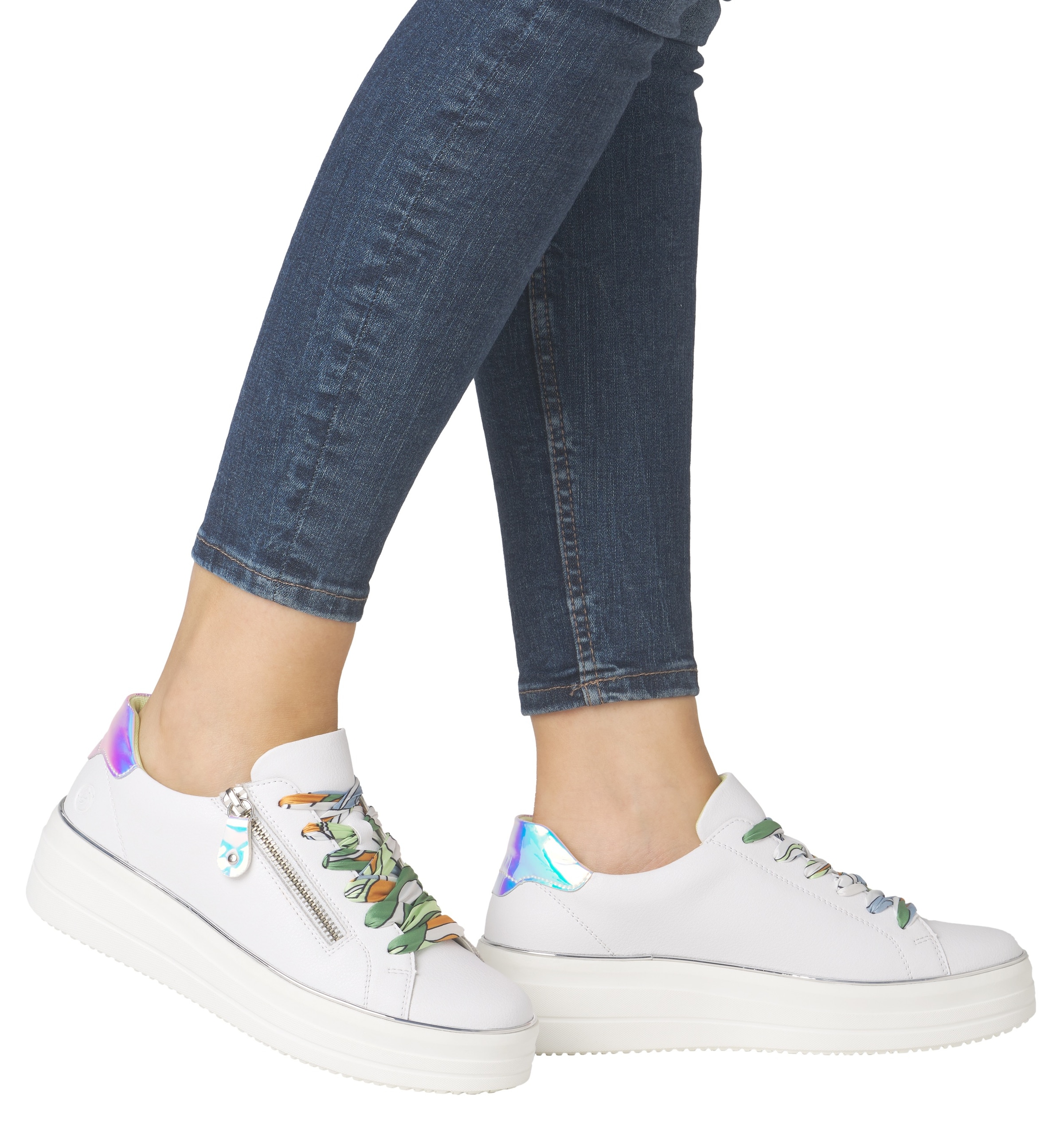 Remonte Plateausneaker, Freizeitschuh, Halbschuh, Schnürschuh mit seitlichem Reißverschluss
