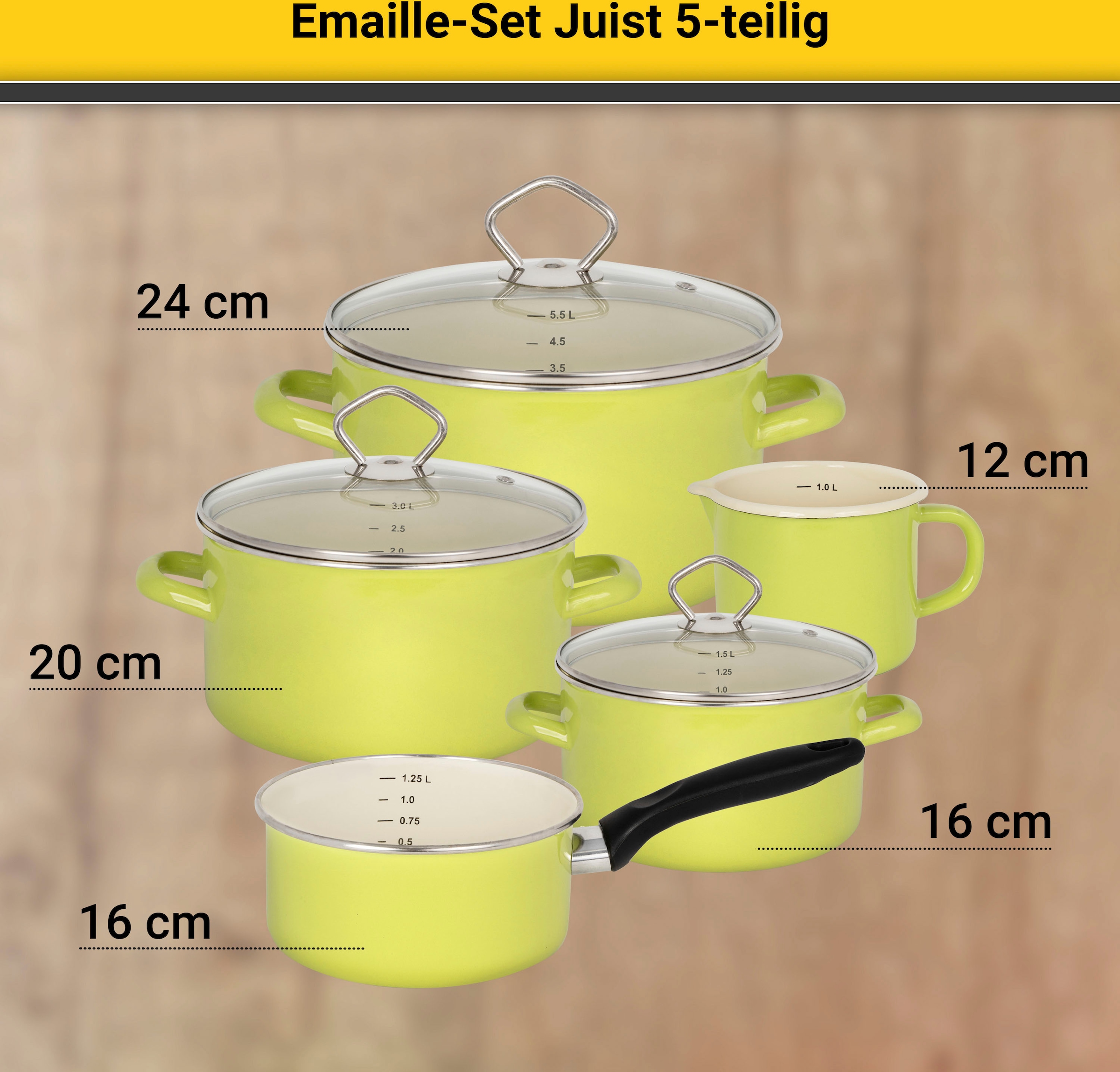 (Set, Topf-Set BAUR 8 Emaille, »Juist«, kaufen | Krüger Induktion tlg.),