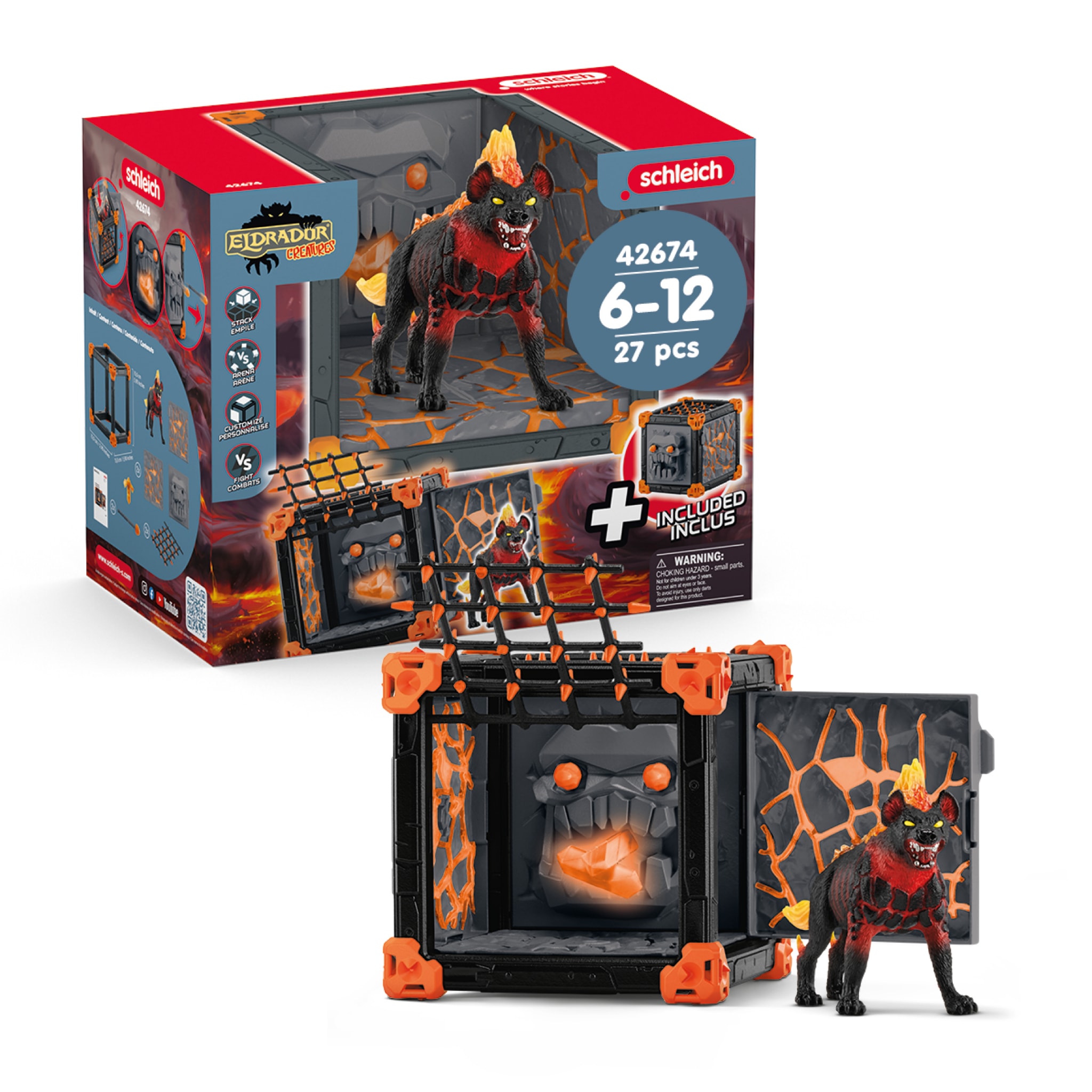 Schleich® Spielfigur »ELDRADOR® CREATURES, BattleCave Lavahyäne (42674)«