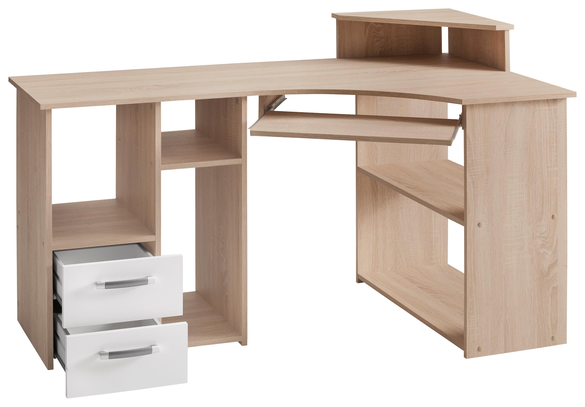 VOGL Möbelfabrik Schreibtisch »Sam«, bestellen cm, BAUR Towerfach mit und | 137 Tastaturauszug Breite