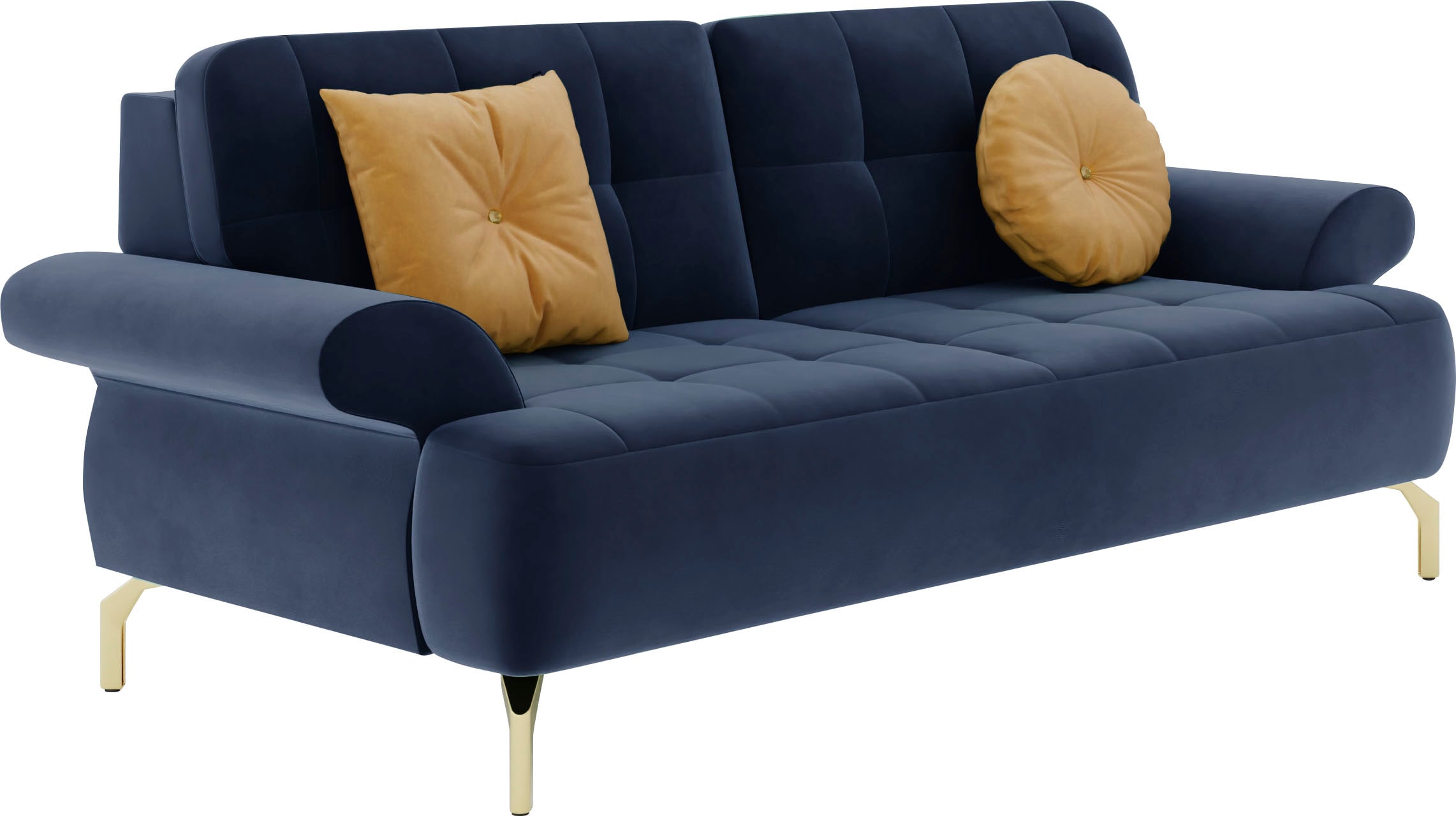 sit&more 2,5-Sitzer »Orient 1«, inkl. 2 Zierkissen mit Strass-Stein, goldfarbene Metallfüße