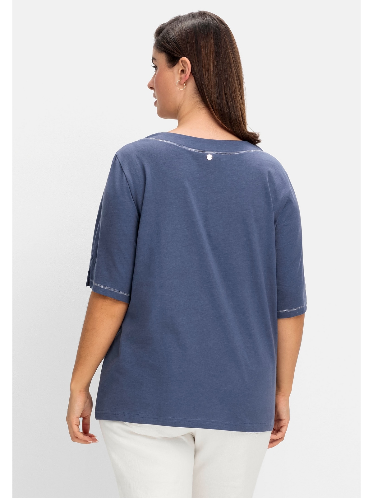 Sheego T-Shirt »Große Größen«, mit aus Effekt-Ziernähten, BAUR Flammgarn für | bestellen