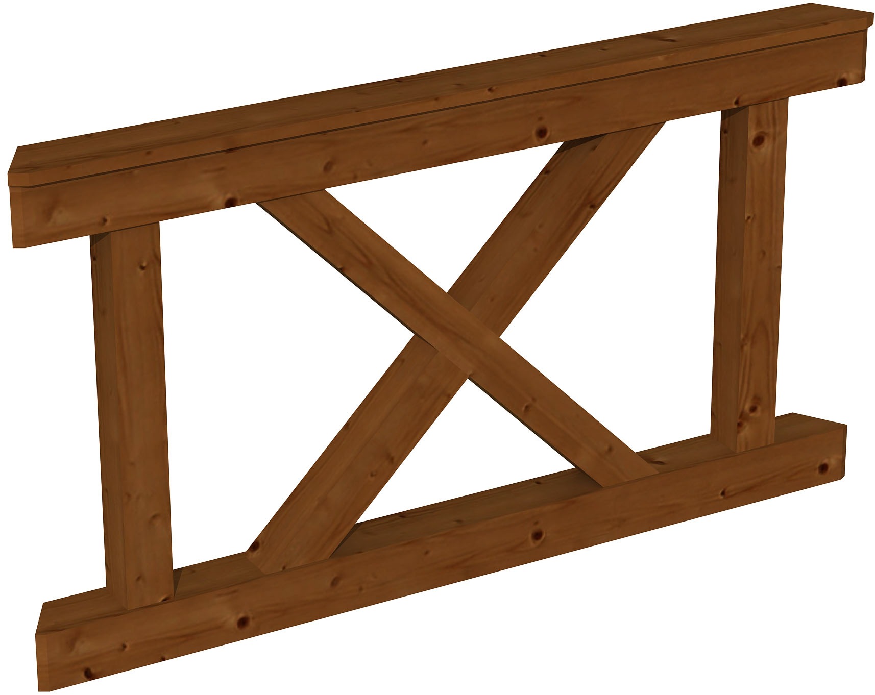 Brüstungsgeländer SKANHOLZ, H:84cm L:150cm, braun, Geländer, "Andreaskreuz"