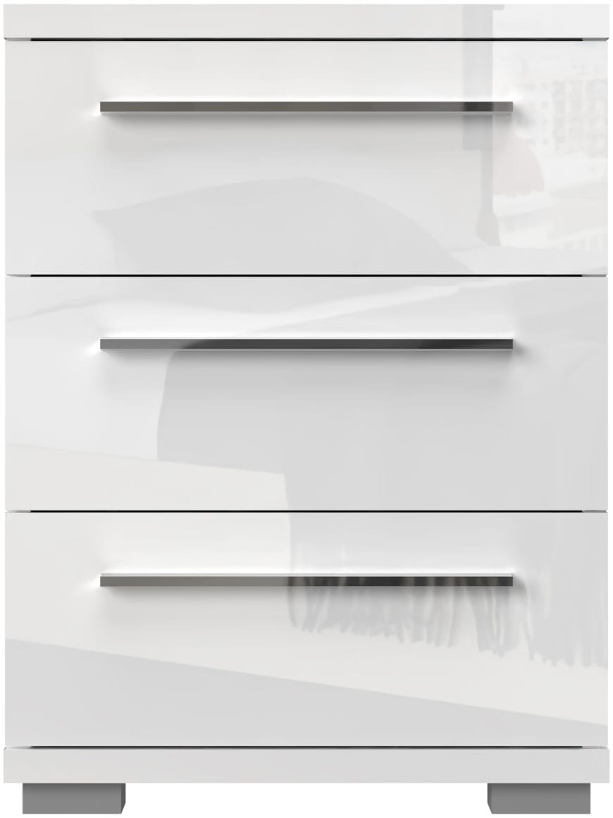 Places of Style Nachtkommode »Piano, Nachttisch aus FSC-zertifiziertem Holzwerkstoff, Made in Europe«, (45/40/43 oder 61cm (B/T/H), ideal passend zum Boxspringbett), UV lackiert, hochglänzend, Soft-Close Funktion, 2 oder 3 Schubladen