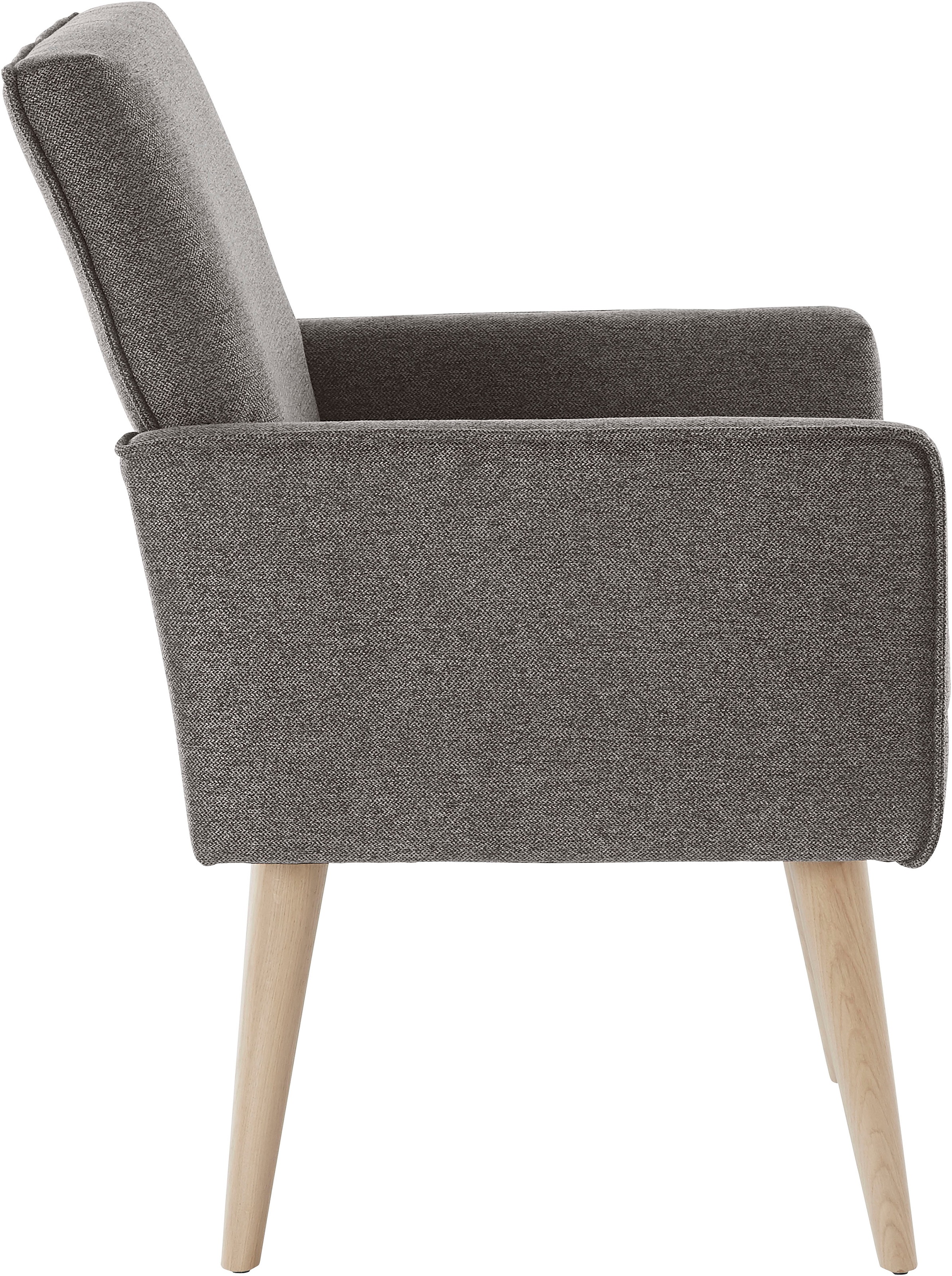 exxpo - sofa fashion Sessel »Lungo, Loungesessel mit moderner Kedernaht, bequem und elegant«, Breite 64 cm, hoher Holzfuß