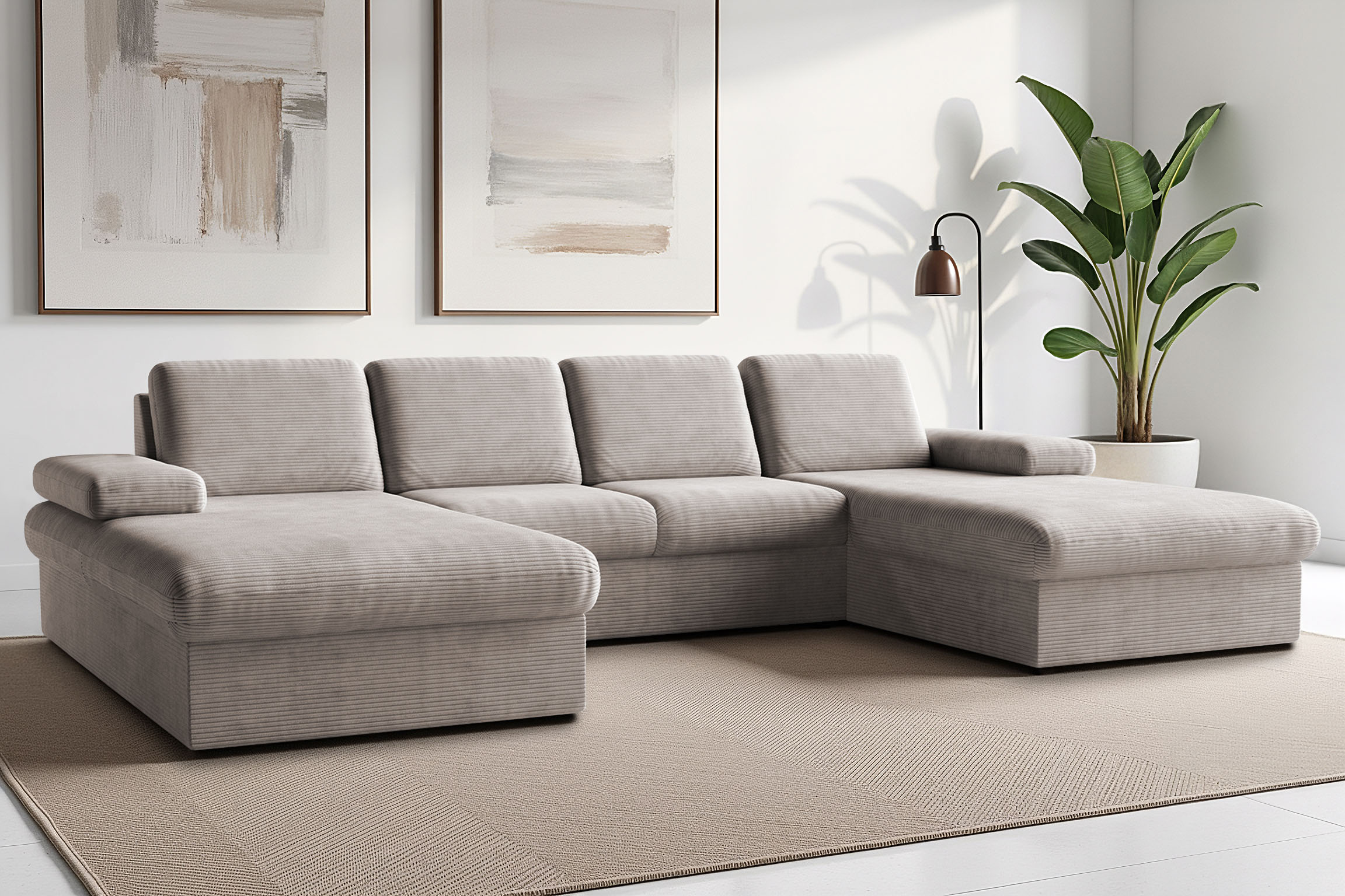 sit&more Wohnlandschaft "Moreno U-Form, B: 309 cm" mit Armteilverstellung, optional Schlaffunktion