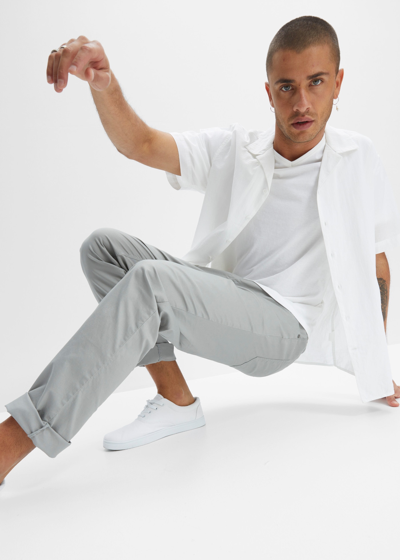 bonprix Schlupfhose  mit elastischem Bund, Regular Fit, aus Baumwolle und Elasthan