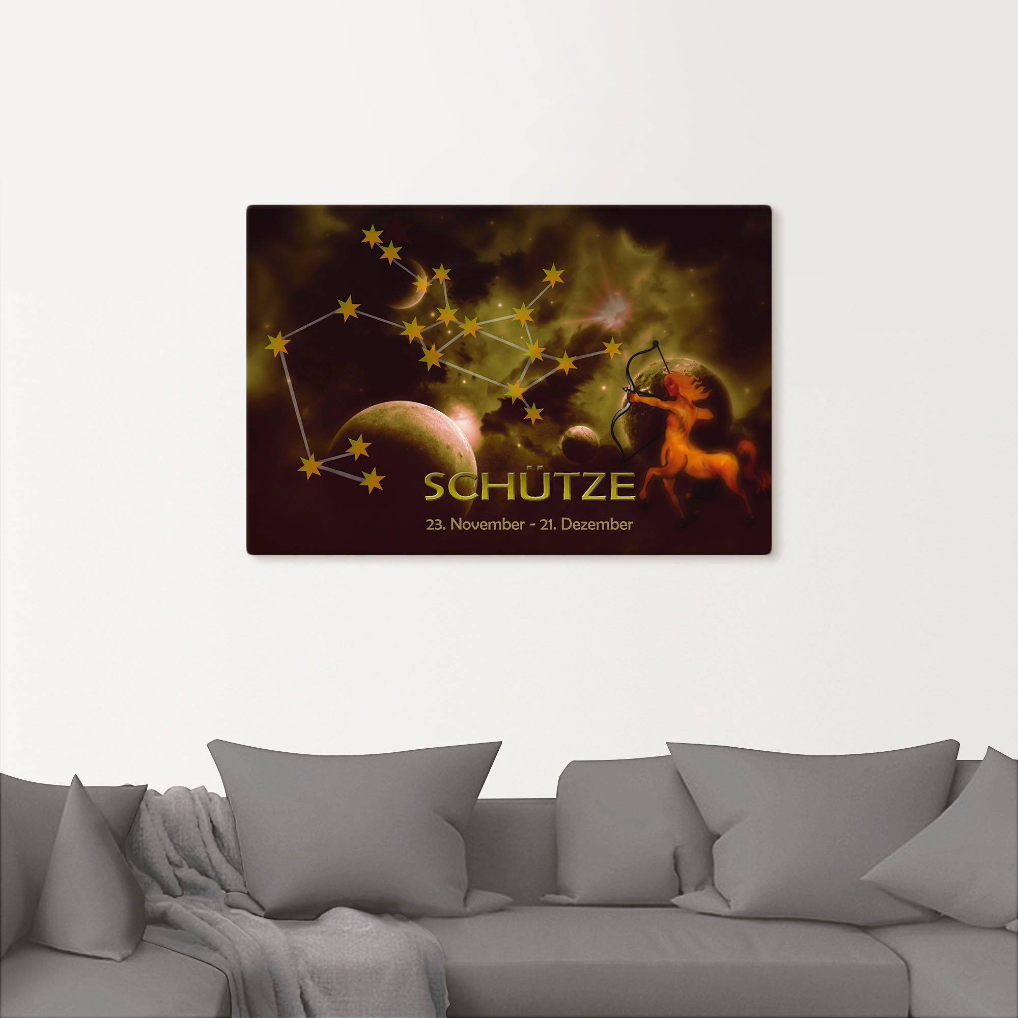 Artland Wandbild »Sternzeichen - Schütze«, Bilder von Sternzeichen, (1 St.), als Alubild, Outdoorbild, Poster in verschied. Größen