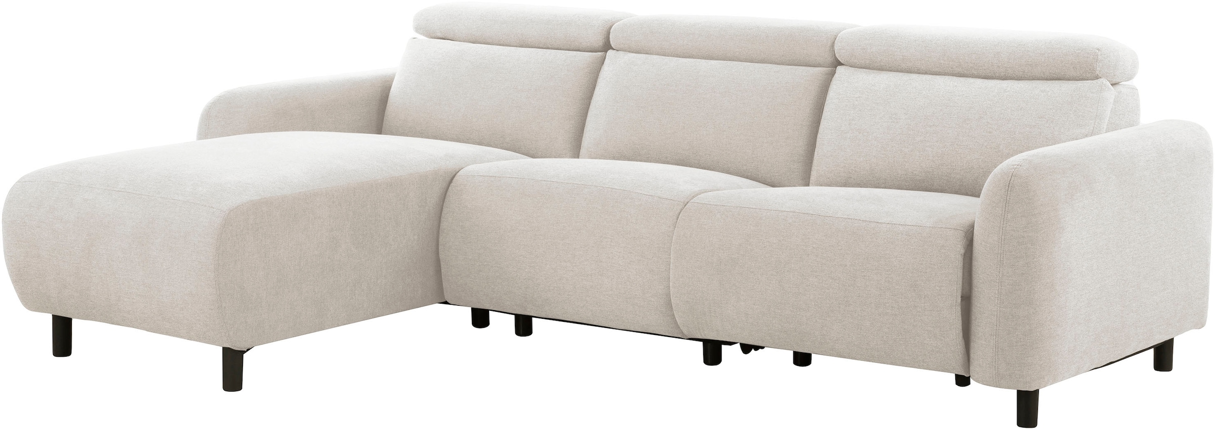 OTTO home Ecksofa »SKAANE Struktur, L-Form, 274 cm, manuelle/elektrische Relaxfunktion,« 274 cm, mit Kopfteilverstellung und man. oder elektr. Relaxfunktion