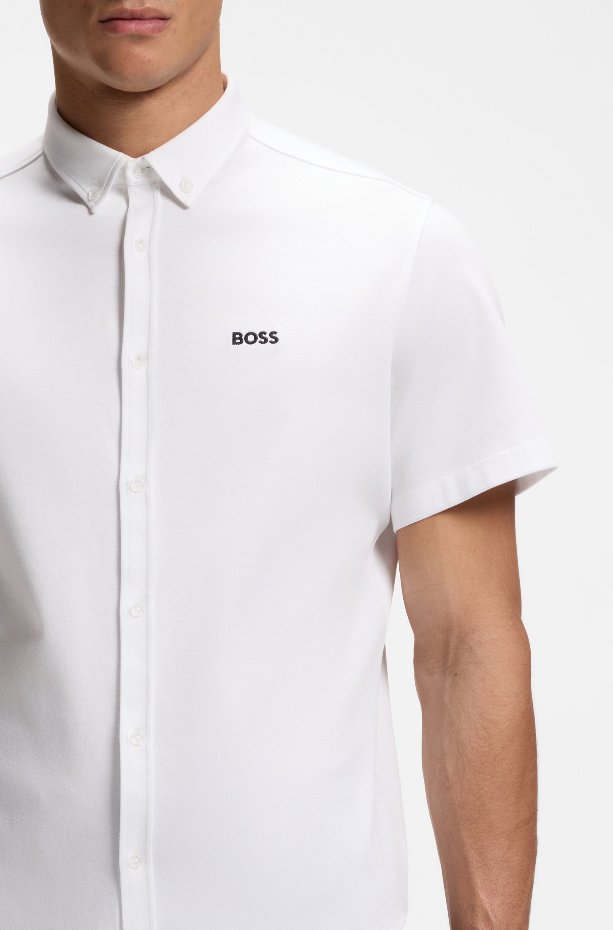 BOSS GREEN Kurzarmhemd "Motion S" Regular Fit, Button-down-Kragen, Kurzarm, günstig online kaufen