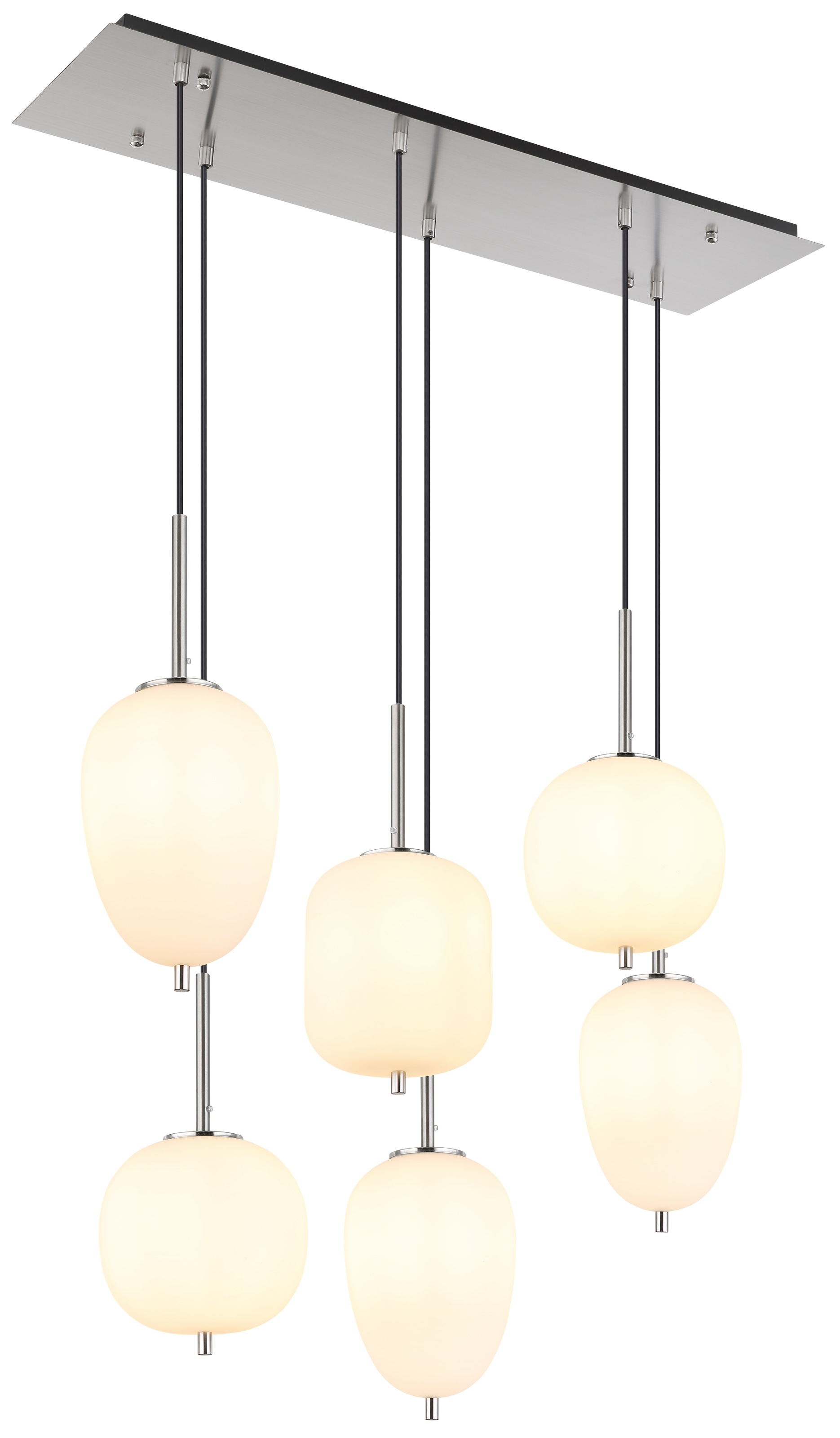 GLOBO LIGHTING Hängeleuchte »BLACKY I« E14 1 Stk. Hängelampe Glas opal unterschiedliche Gläser Esszimmer Esstisch