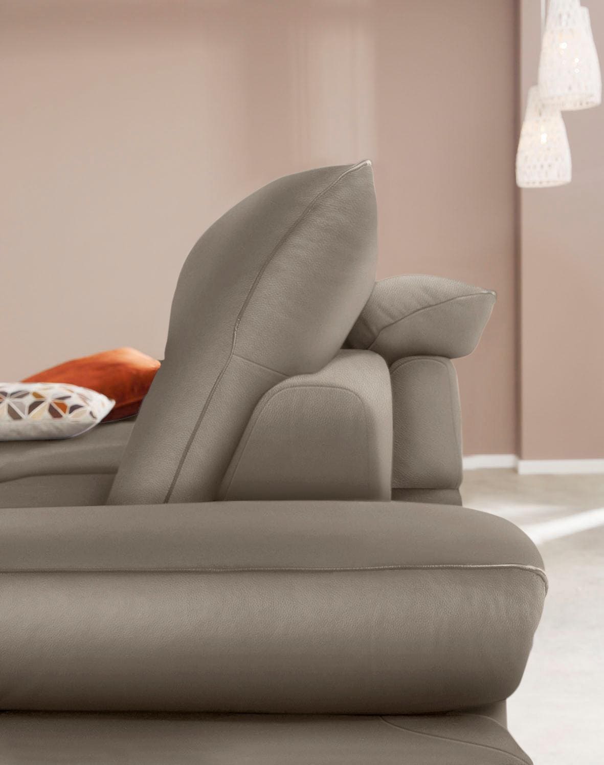 W.SCHILLIG Ecksofa »enjoy&MORE, Designsofa, elegant und bequem, L-Form«, Sitztiefenverstellung, Füße bronze pulverbeschichtet, Breite 294 cm