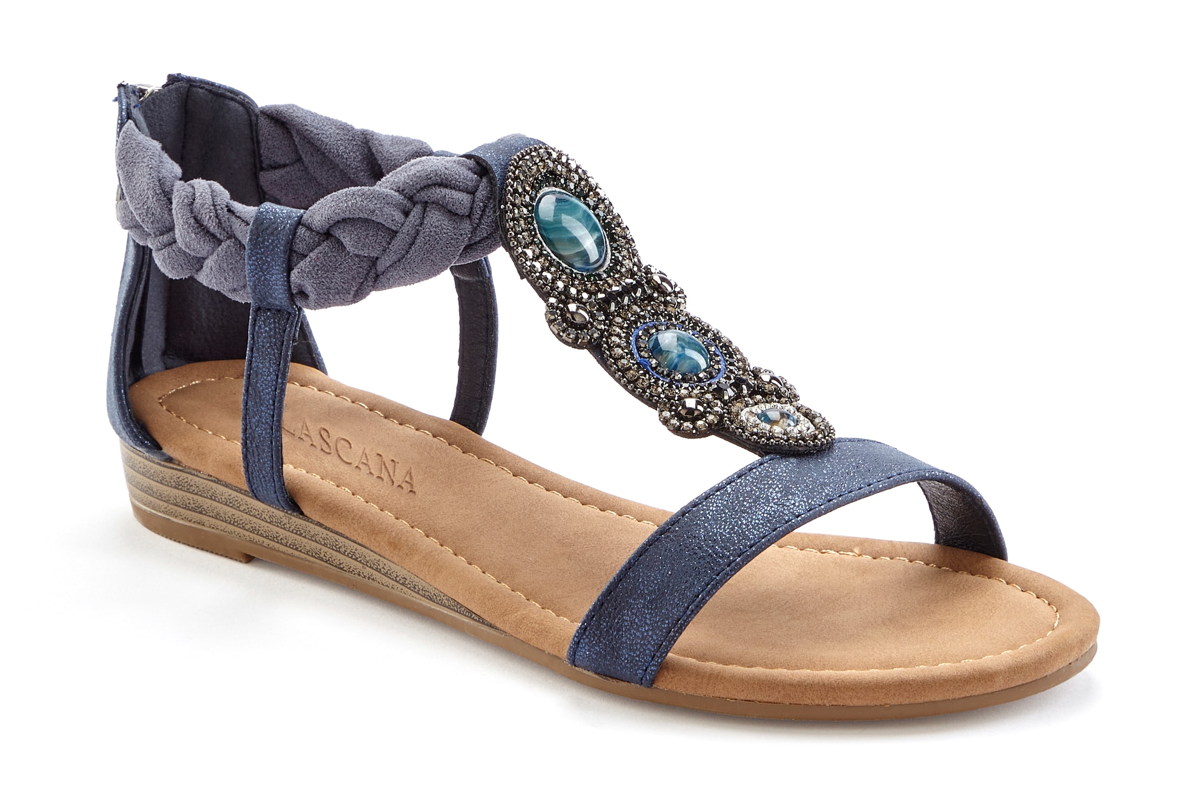 Vivance Sandale »Sandalette, Sommerschuh, offener Schuh«, mit Glitzersteinchen VEGAN
