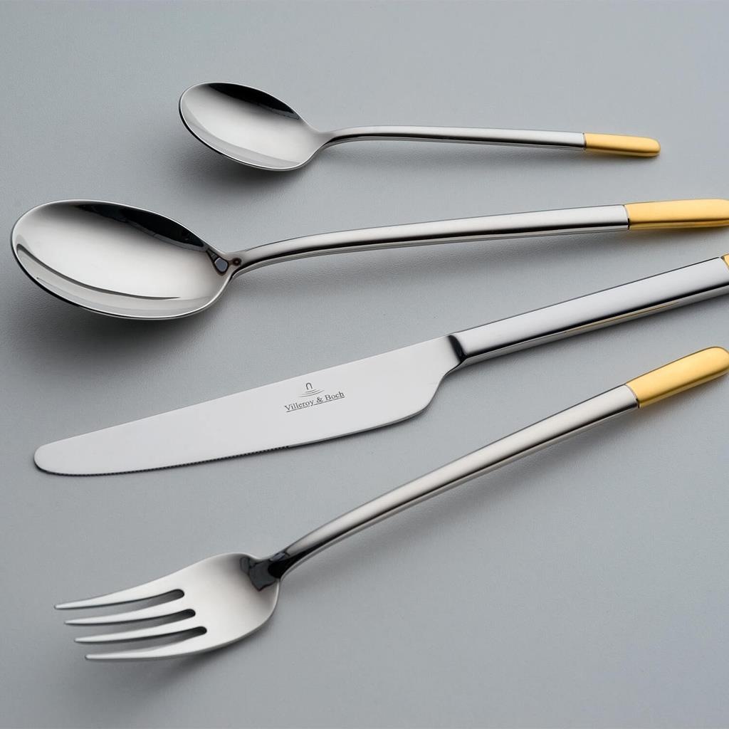Villeroy & Boch Besteck-Set »Tafelbesteck Ella 144er Set silber-gold« Spülmaschinenfest