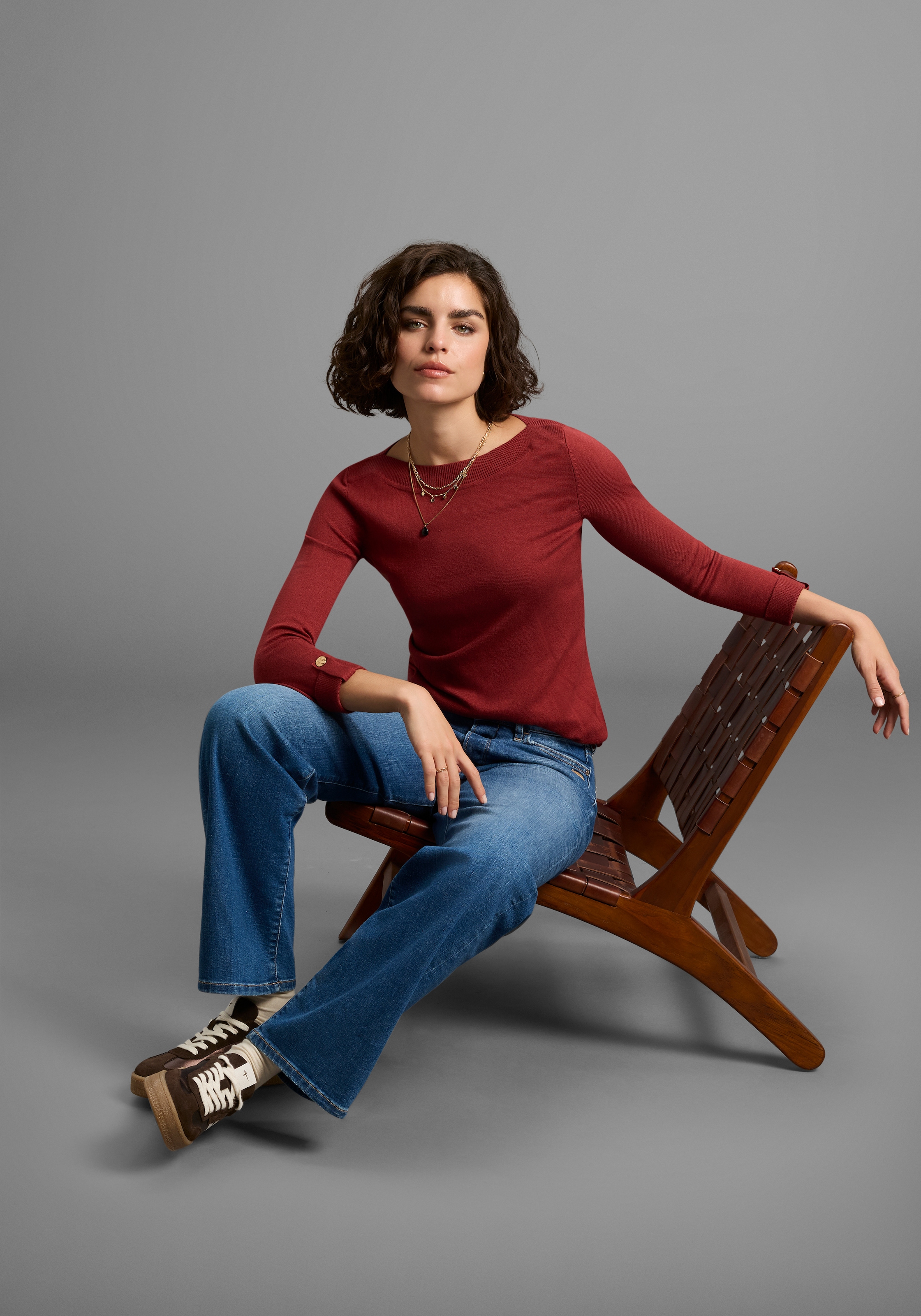 Laura Scott 3/4 Arm-Pullover, mit Knopfdetails - NEUE KOLLEKTION