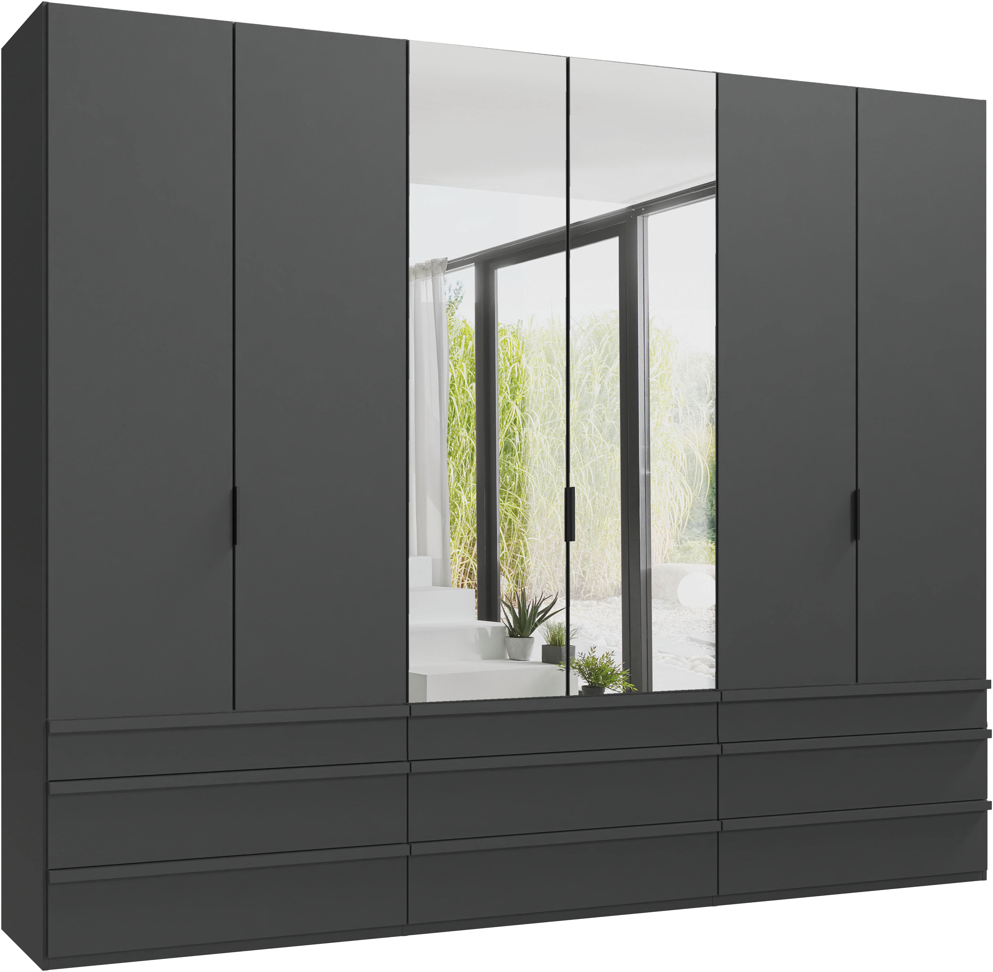 Wimex Falttürenschrank "Oxford by fresh to go, in der Breite 300cm, in 2 Höhen erhältlich" mit Schubladen, wahlweise mit oder ohne Spiegel, mit hochwertigen Falttüren für den perfekten Überblick