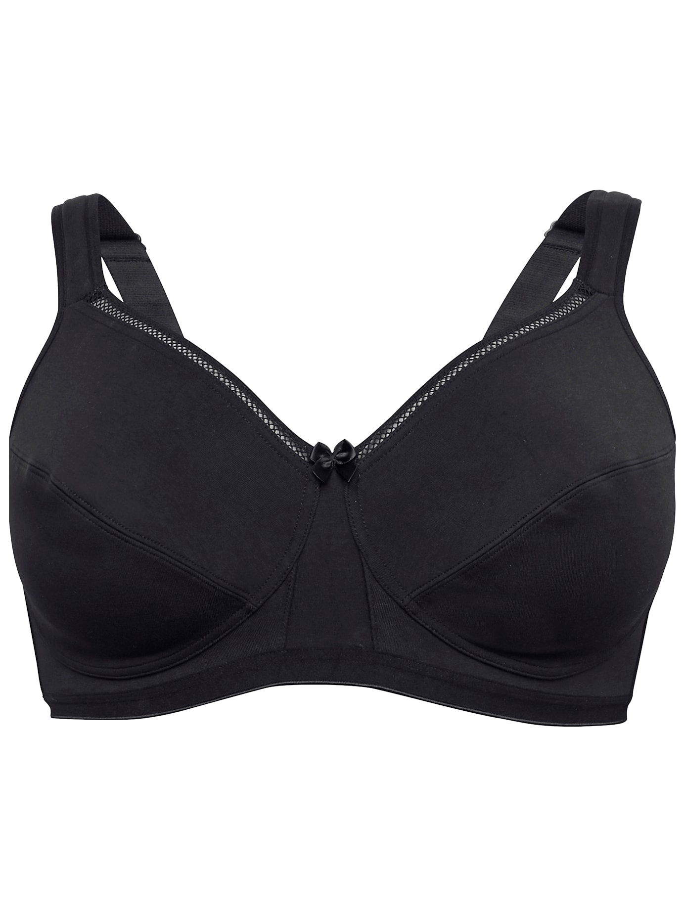 SHEEGO Damen Bügelloser BH, Gr. 115, schwarz, 95% Baumwolle, 5% Elasthan, BHs