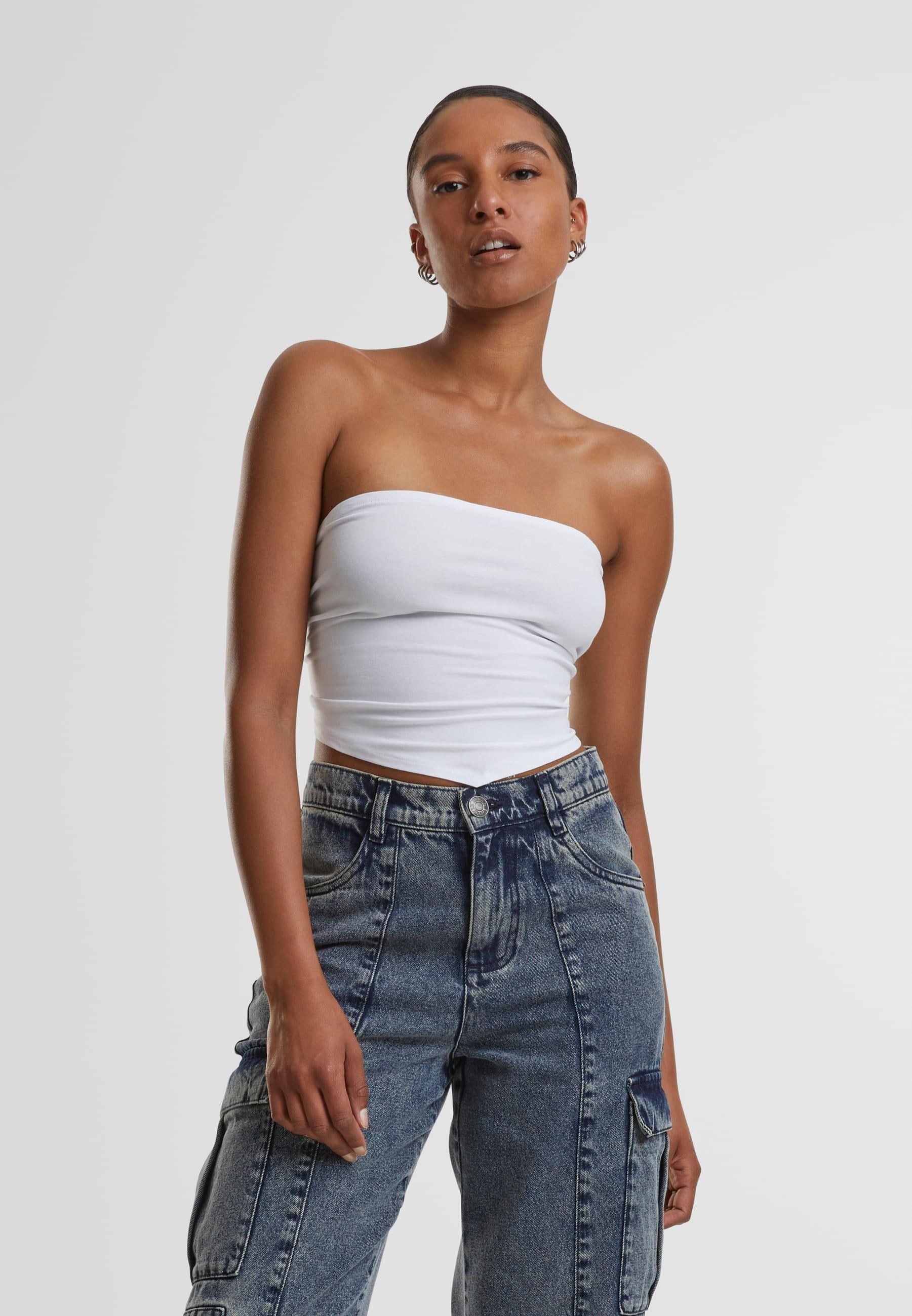 URBAN CLASSICS T-Shirt »Urban Classics Damen Ladies Knotted Bandeau«, (1 tlg.)