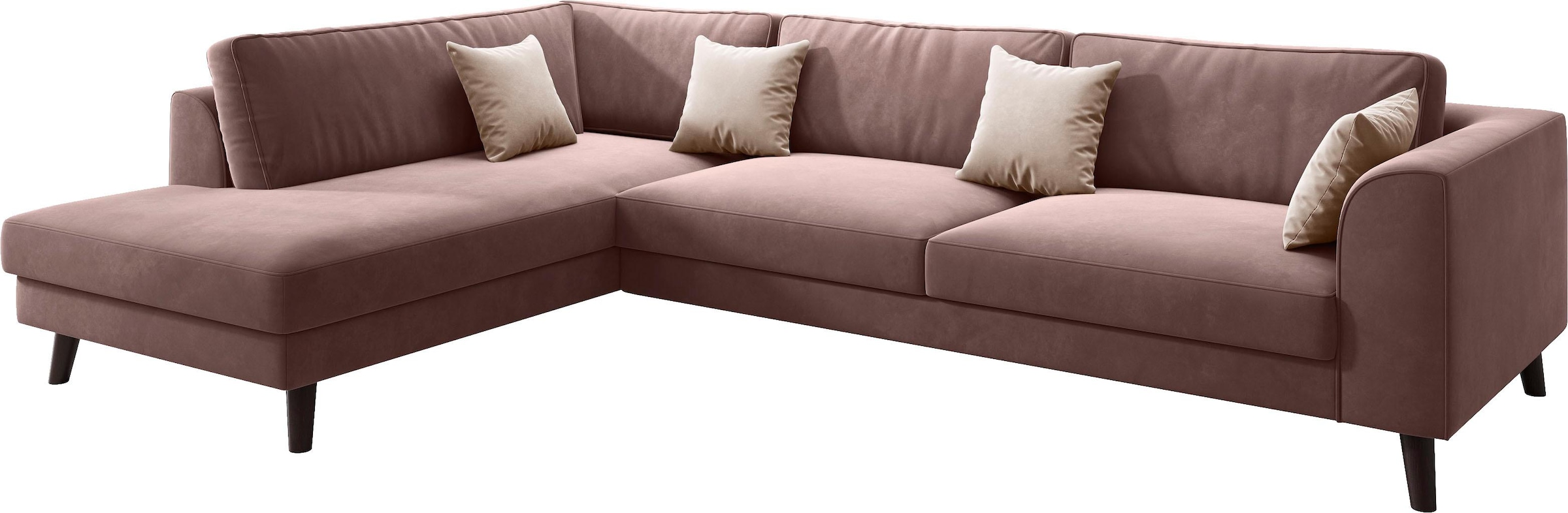 INOSIGN Ecksofa »Laurentia, L-Form«, mit 4 Zierkissen, Ottomane links oder rechts bestellbar