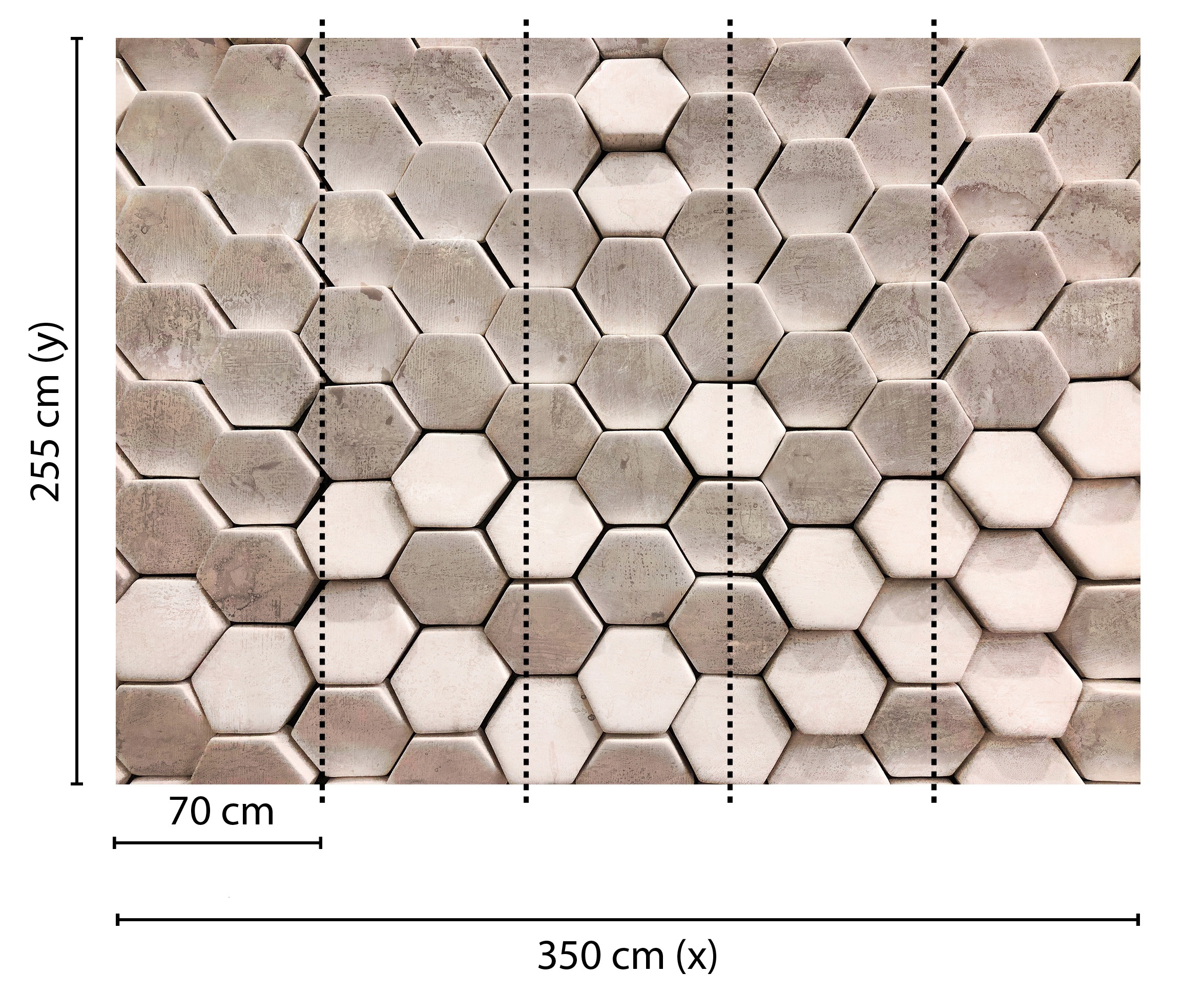 living walls Fototapete »Designwalls Hexagon Surface 2«, Vlies, Wand, Schräge, Decke
