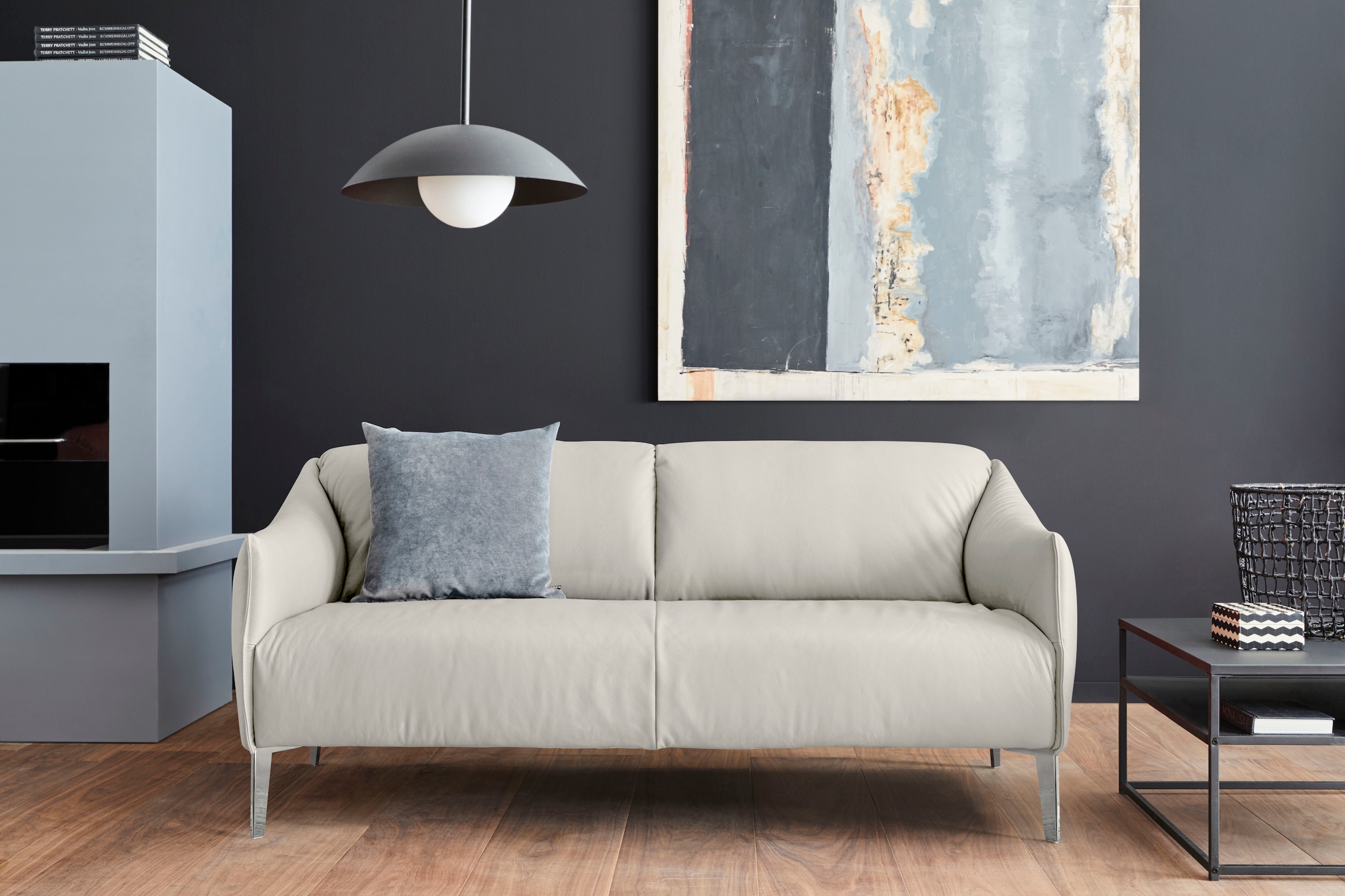 W.SCHILLIG 2,5-Sitzer "sally Designsofa, Loungesofa, bequem, schmale Armlehnen, Breite 194cm" mit Metall-Winkelfüßen in Chrom glänzend, Breite 194 cm