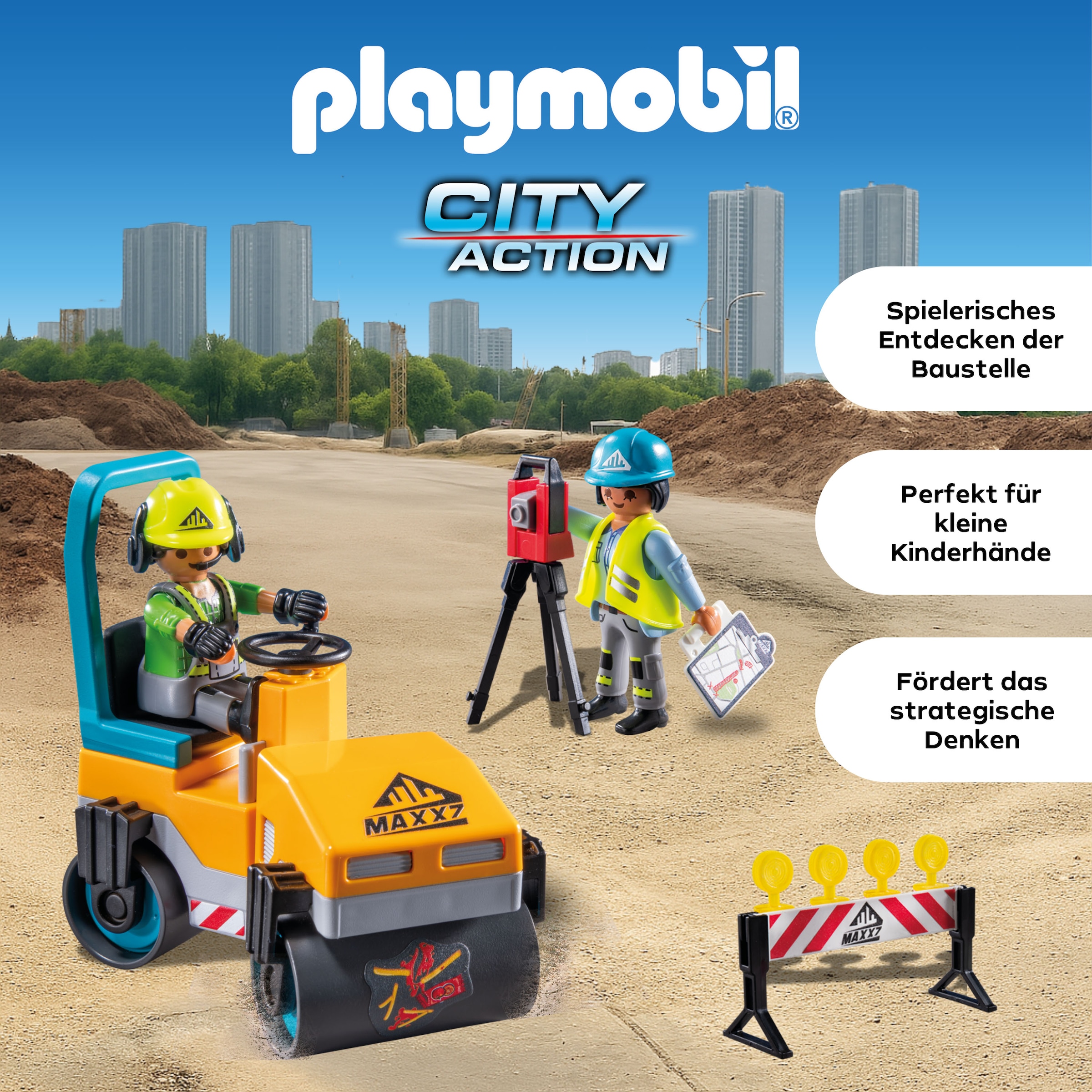 Playmobil® Konstruktions-Spielset »Straßenbaustelle (71751), Playmobil Action Heroes«, (43 St.)