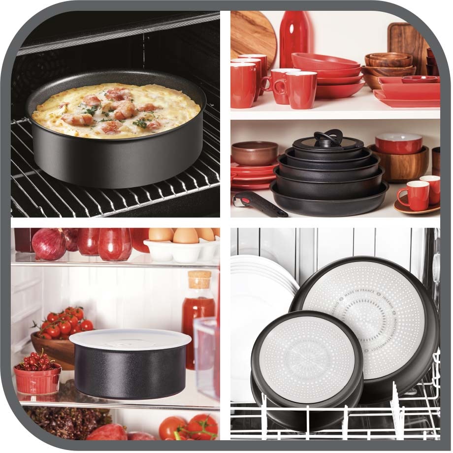 Tefal Topf-Set »L39996 Aluminium, Griff, 4 Ingenio tlg.), abnehmbarer (Set, Herdarten, Stone«, Thermo-Signal, Black Induktion alle Antihaft, BAUR kaufen 