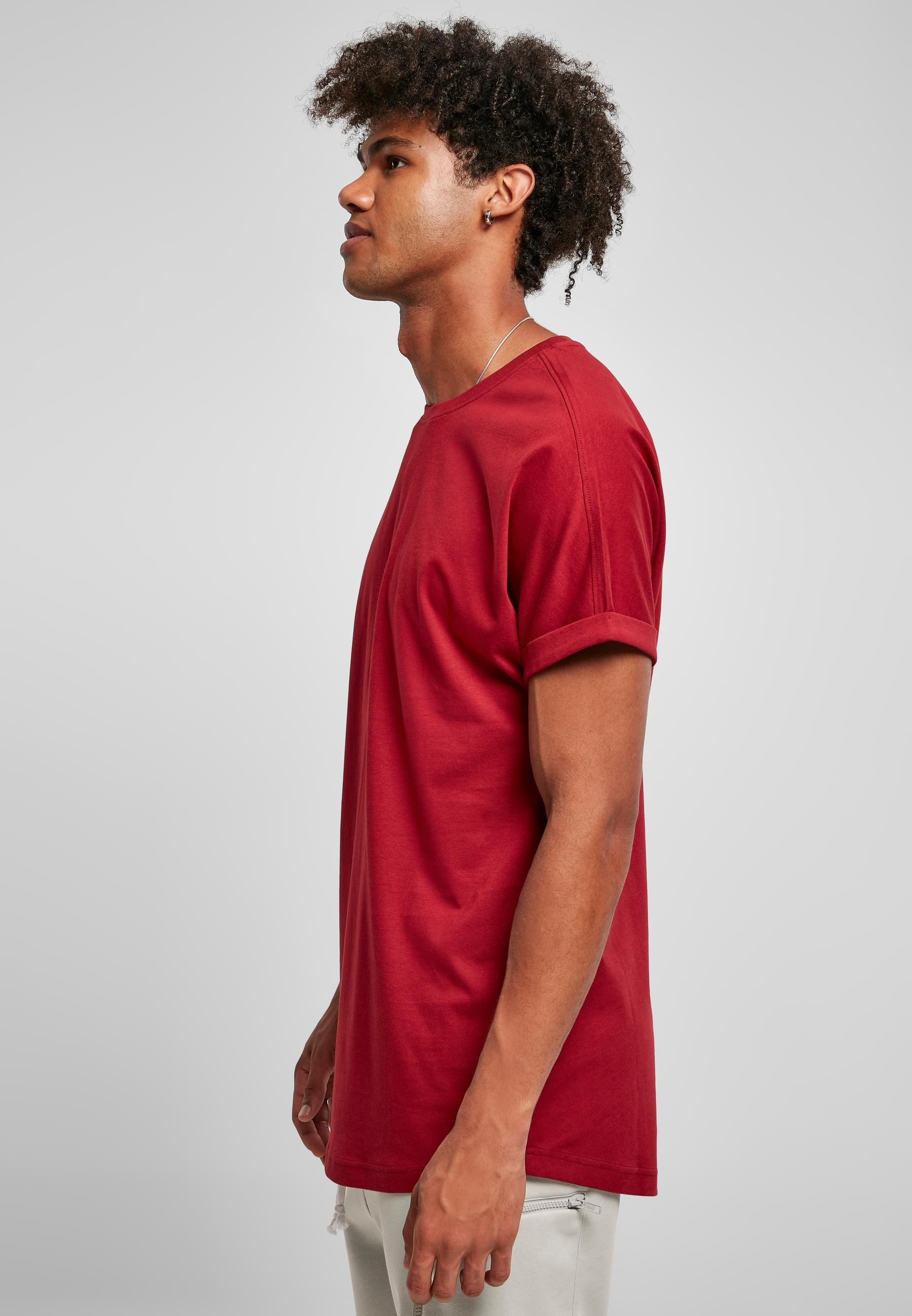 URBAN CLASSICS T-Shirt »Urban Classics Herren Long Shaped Turnup Tee«, (1 tlg.)