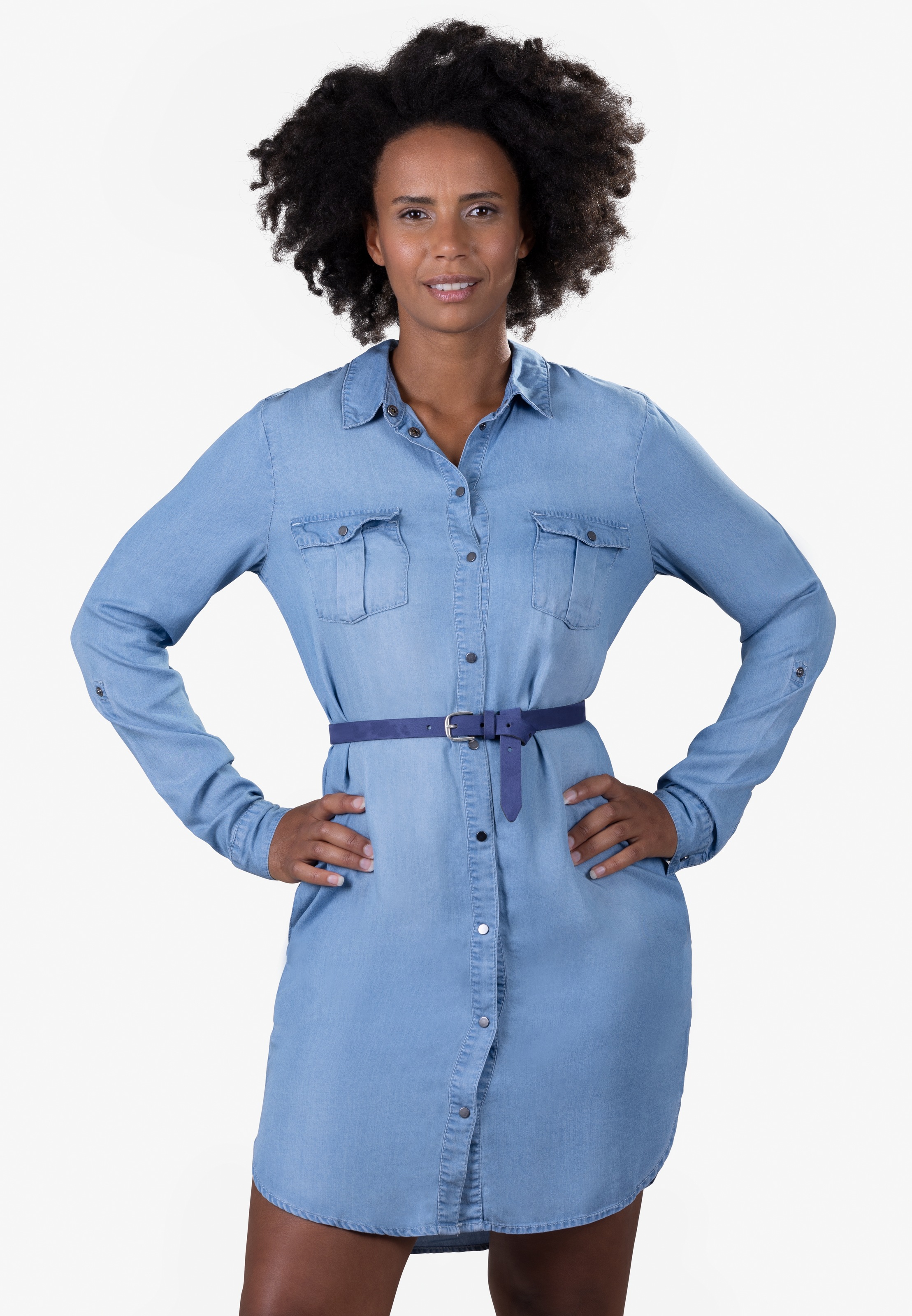 Ledergürtel TAMARIS, Damen, Gr. 95, blau, Rindsleder, unifarben, Gürtel Ledergürtel, weiches Veloursleder 3
