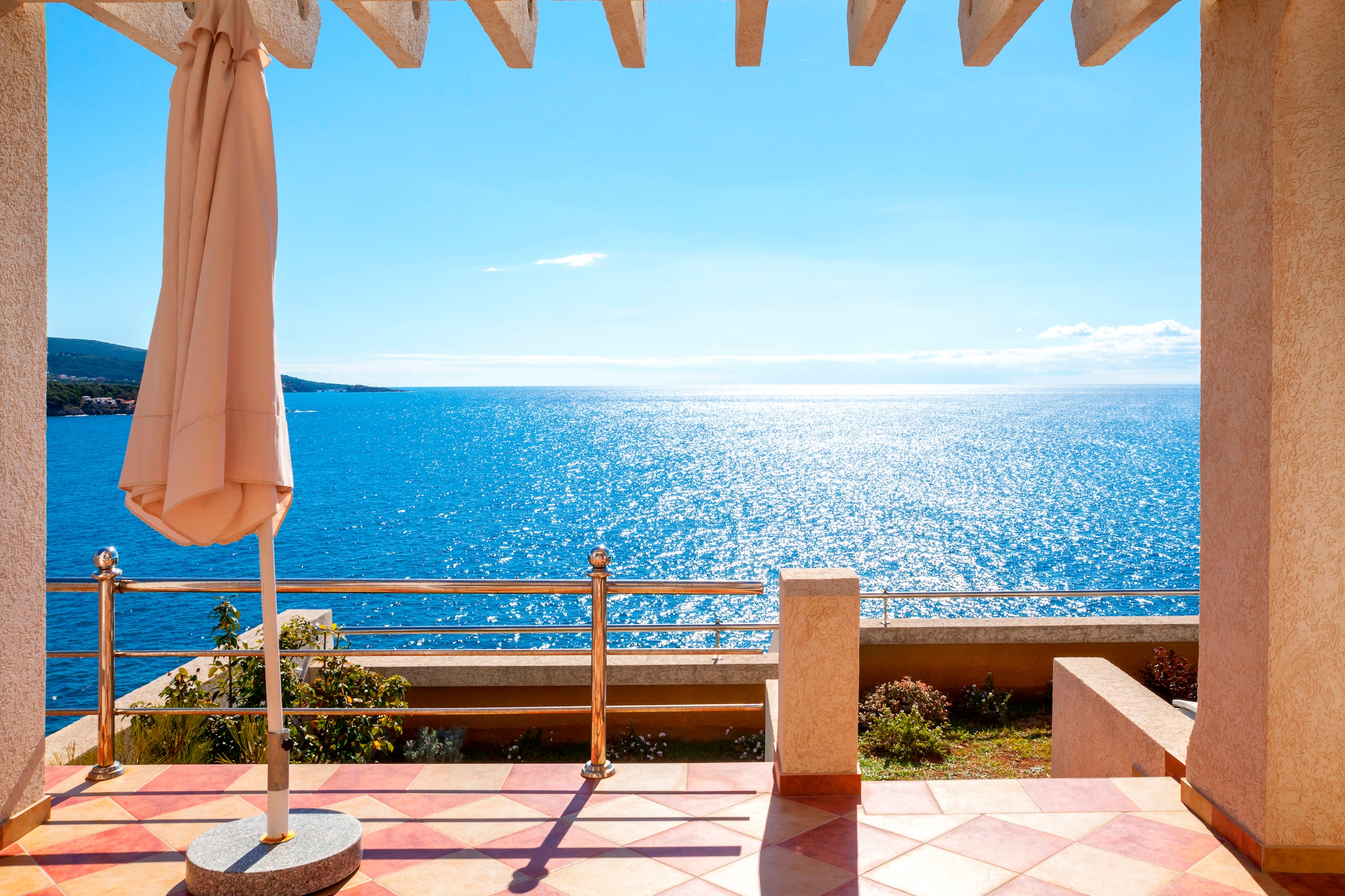Papermoon Fototapete "Terrace with a Sea View" glatt