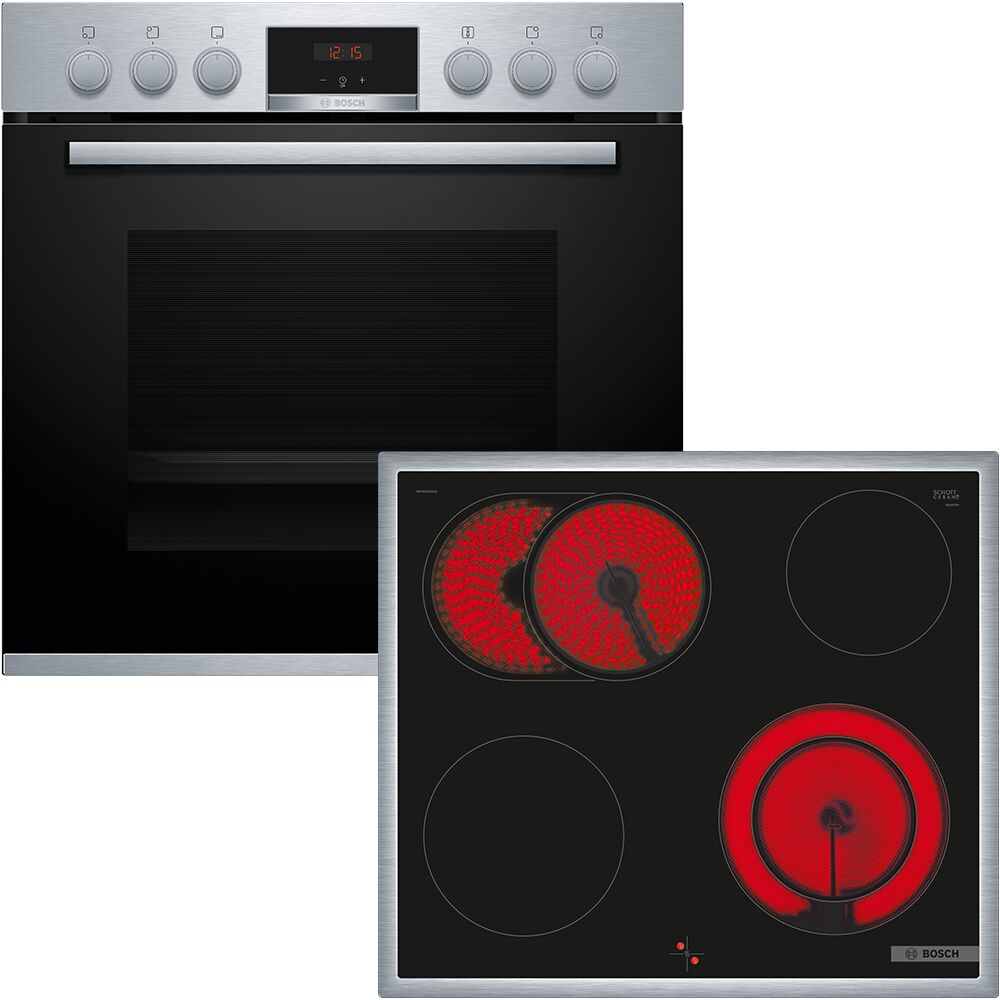 BOSCH Elektro-Herd-Set "HEB513BS3" mit Backwagen Backwagen mit ausziehbarer Tür für bequemes Kochen & Backen