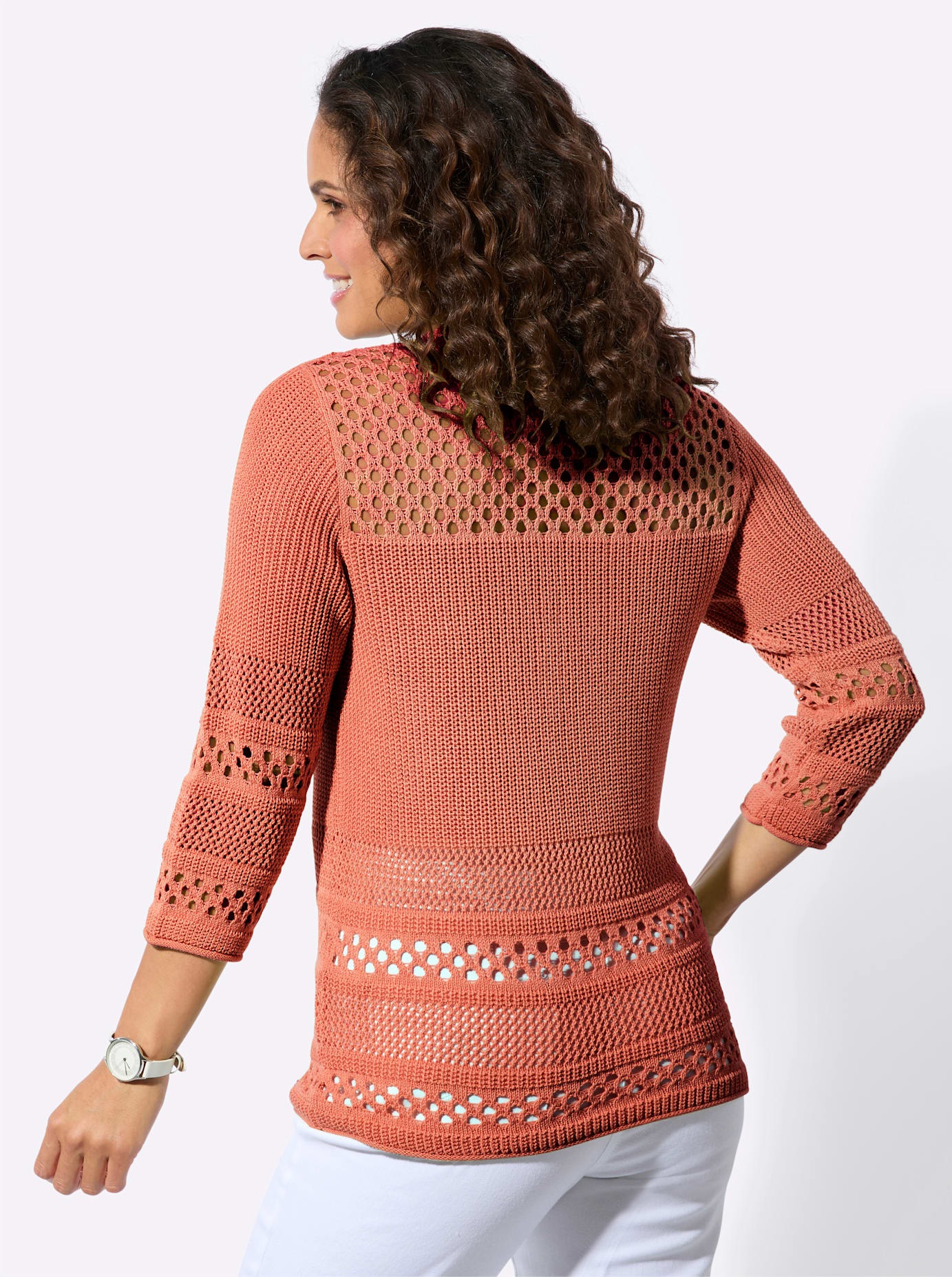 Casual Looks 3/4 Arm-Pullover "Ajour-Pullover" günstig online kaufen