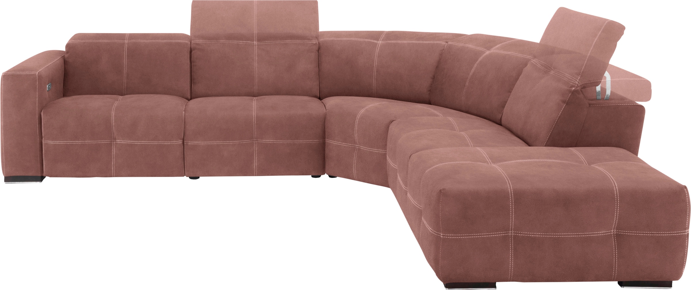 Egoitaliano Ecksofa "Sauvanne, Designsofa der Extraklasse, elegant und bequem, L-Form" wahlweise mit elektrischer Relaxfunktion, Kopfteilverstellung