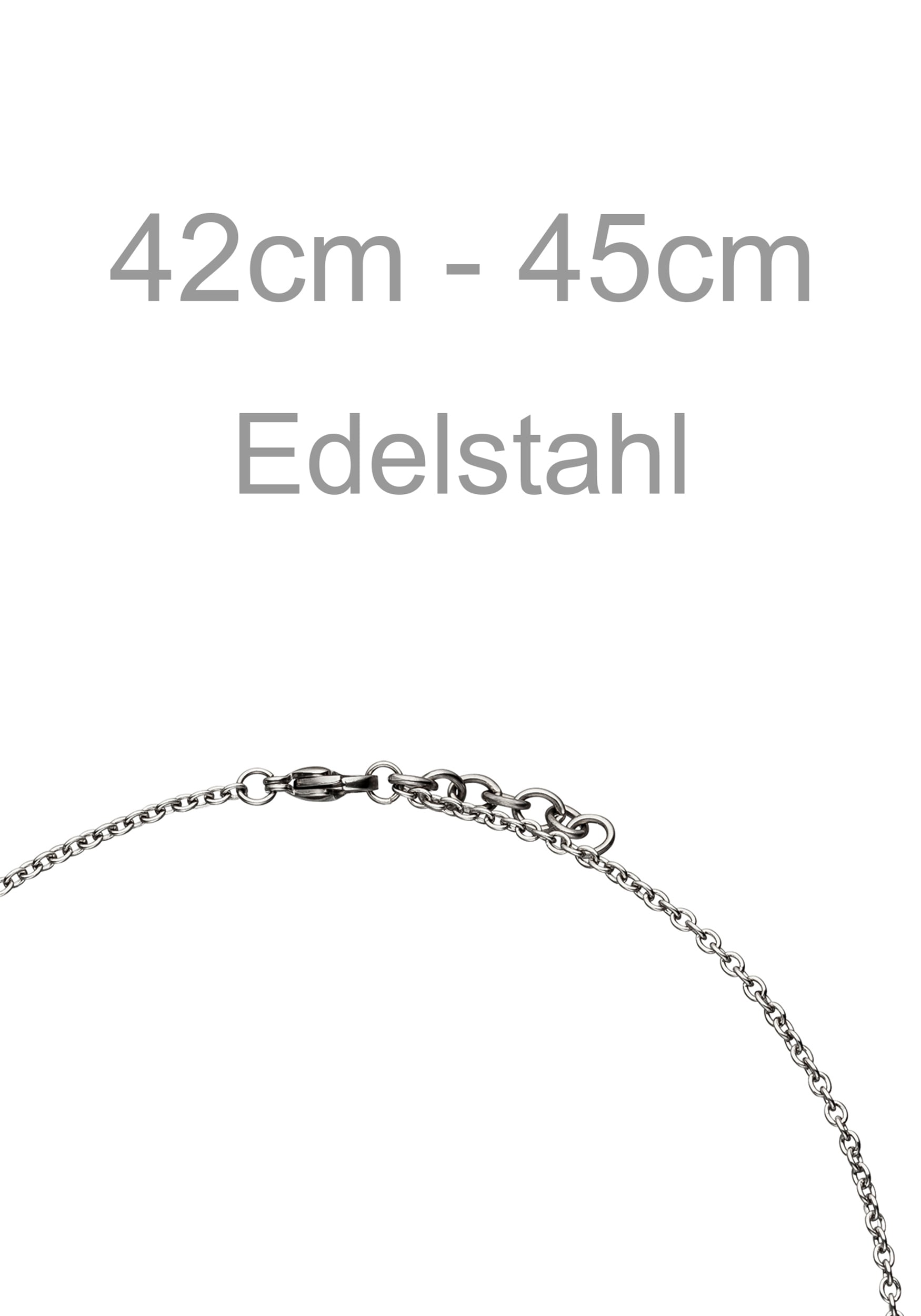 JOBO Collier »Kette mir Anhänger« Edelstahl mit Zirkonia 45 cm