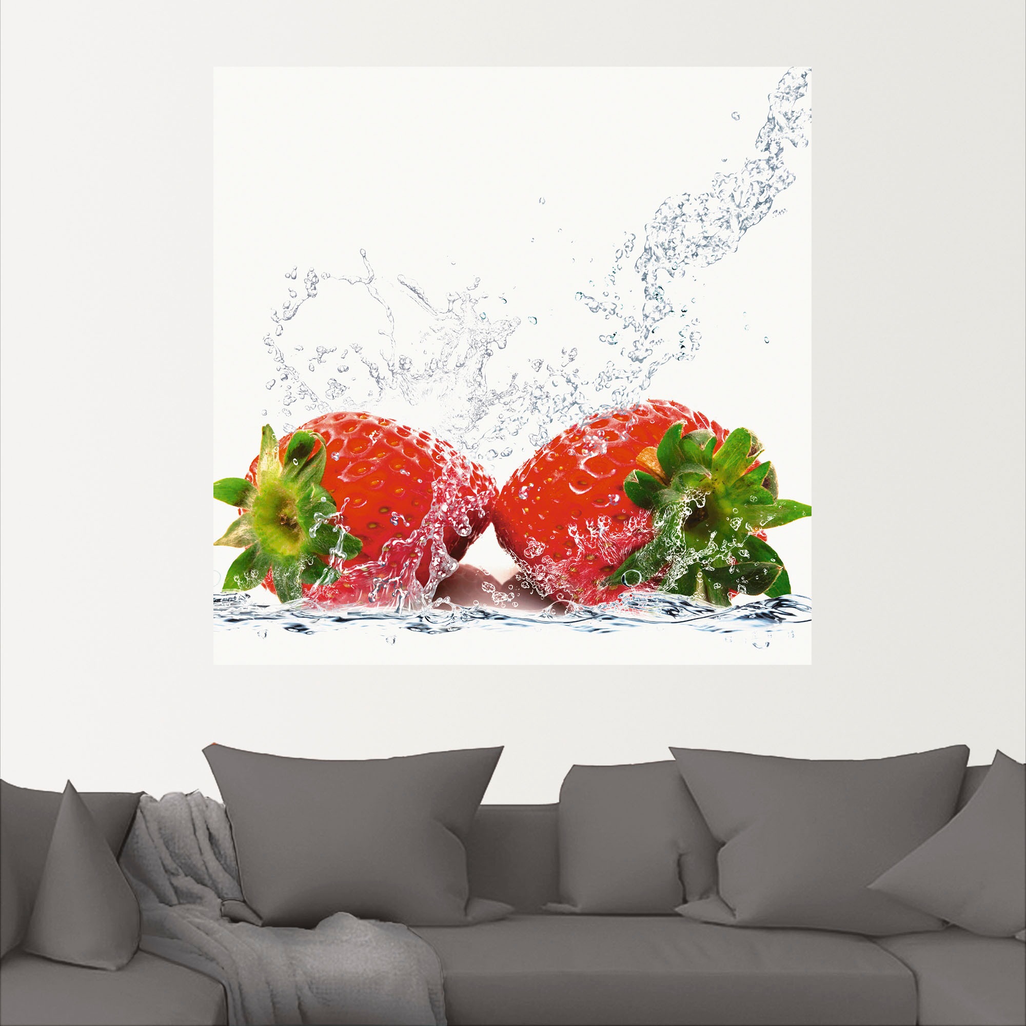 Artland Wandfolie "Erdbeeren mit Spritzwasser", Lebensmittel, (1 St.), selb günstig online kaufen