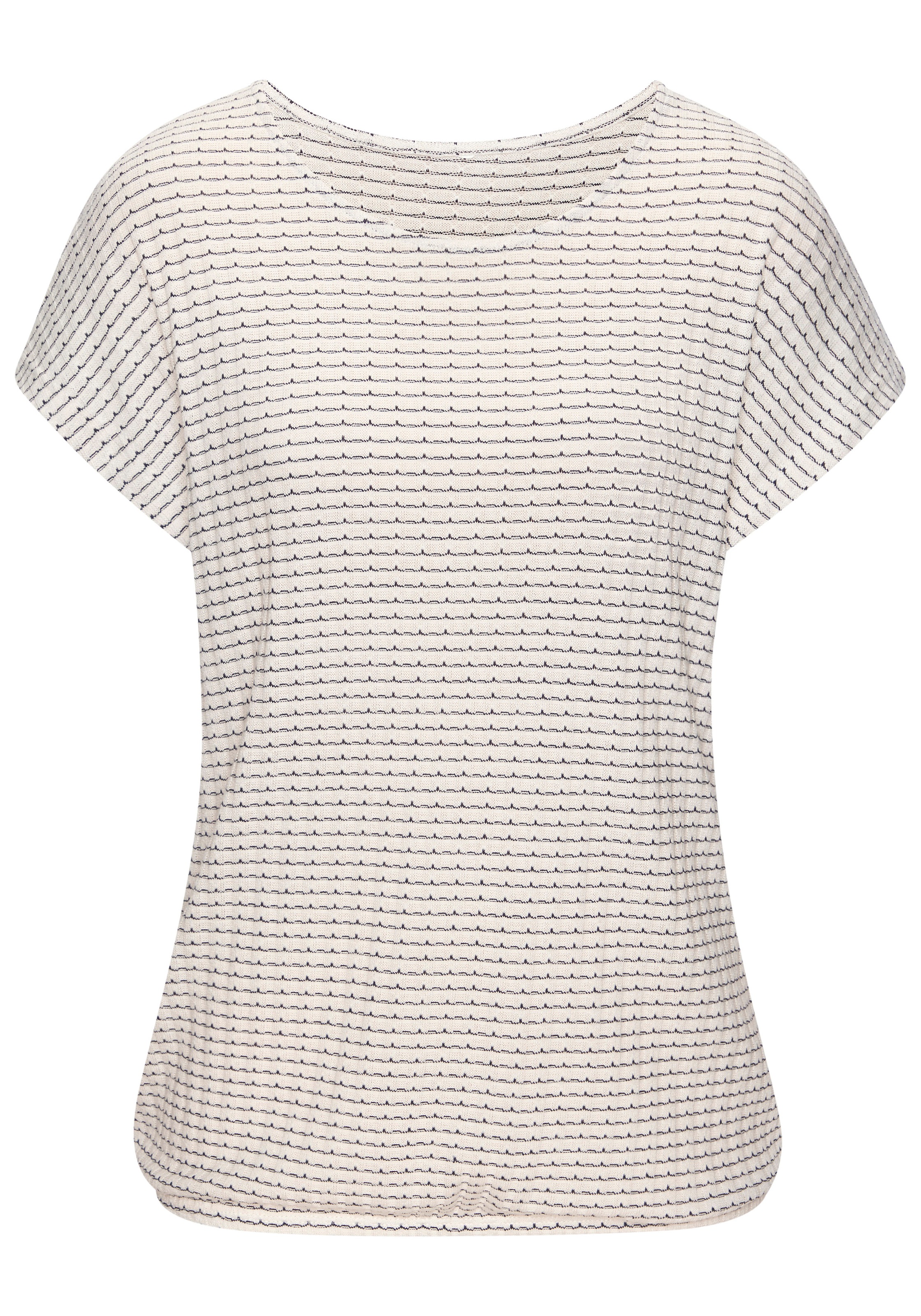 Vivance Kurzarmshirt "aus strukturierter Strickqualität" mit Gummizug im Bu günstig online kaufen