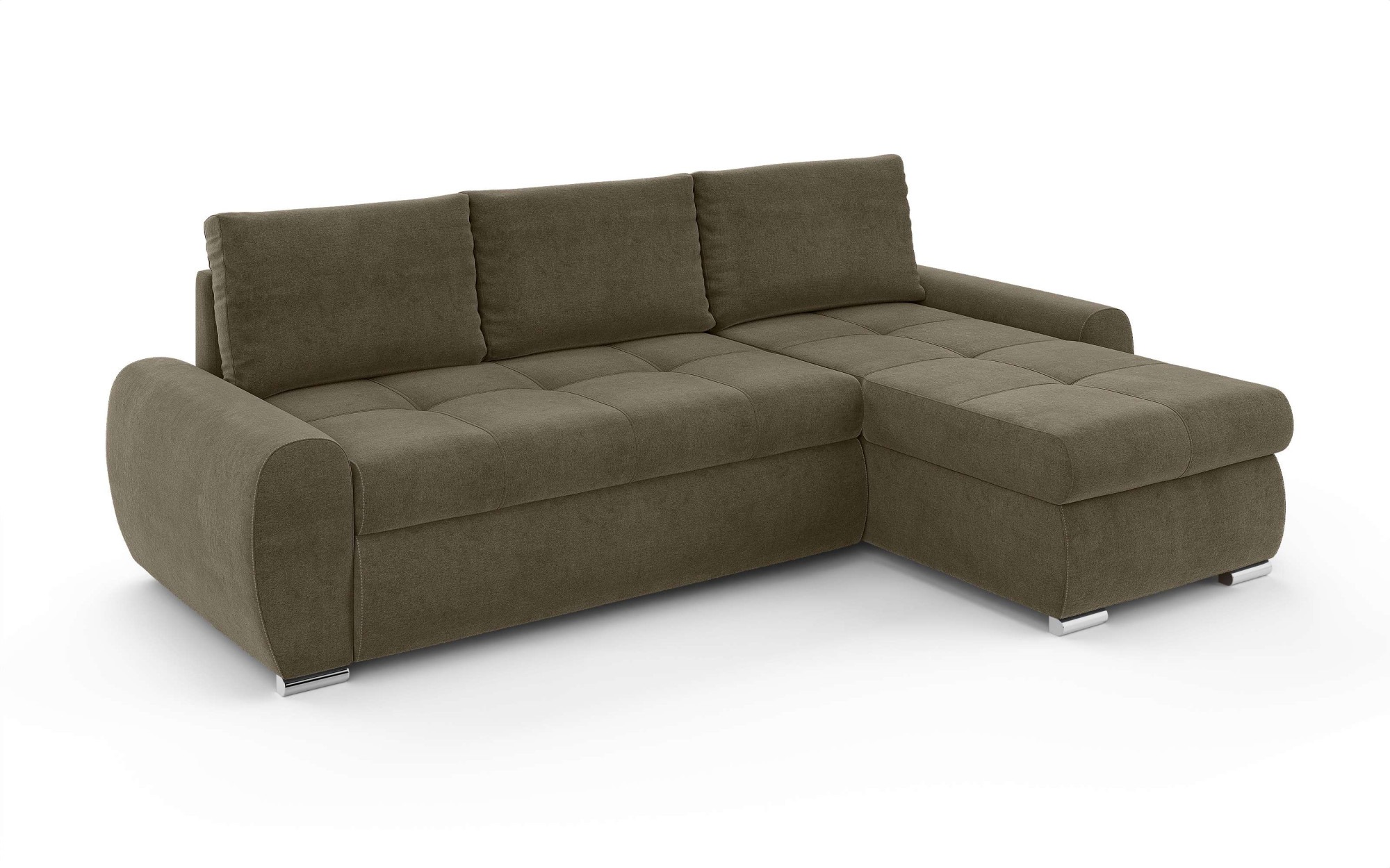 INOSIGN Ecksofa »HAVERHILL Schlafsofa mit Bettkasten, Maße B/H/T: 237/89/166 cm«, L-Form mit Recamiere links oder rechts bestellbar, Wellenunterfederung
