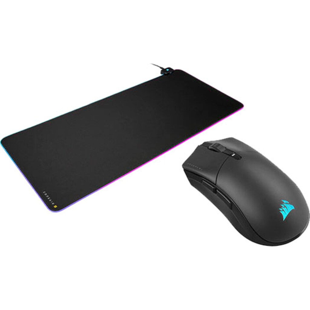 Corsair Maus »SABRE RGB PRO CHAMPION SERIES WIRELESS + MM700 RGB Extended Mauspad«, Bluetooth