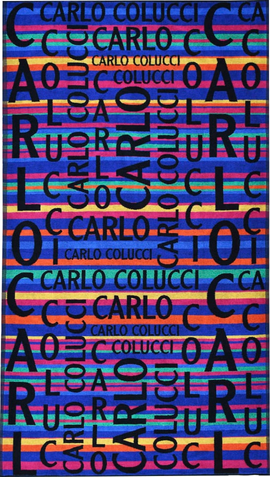 CARLO COLUCCI Strandtuch »Matteo«, (1 St.), in auffälliger Jacquard-Optik und Carlo Colucci Schriftzügen