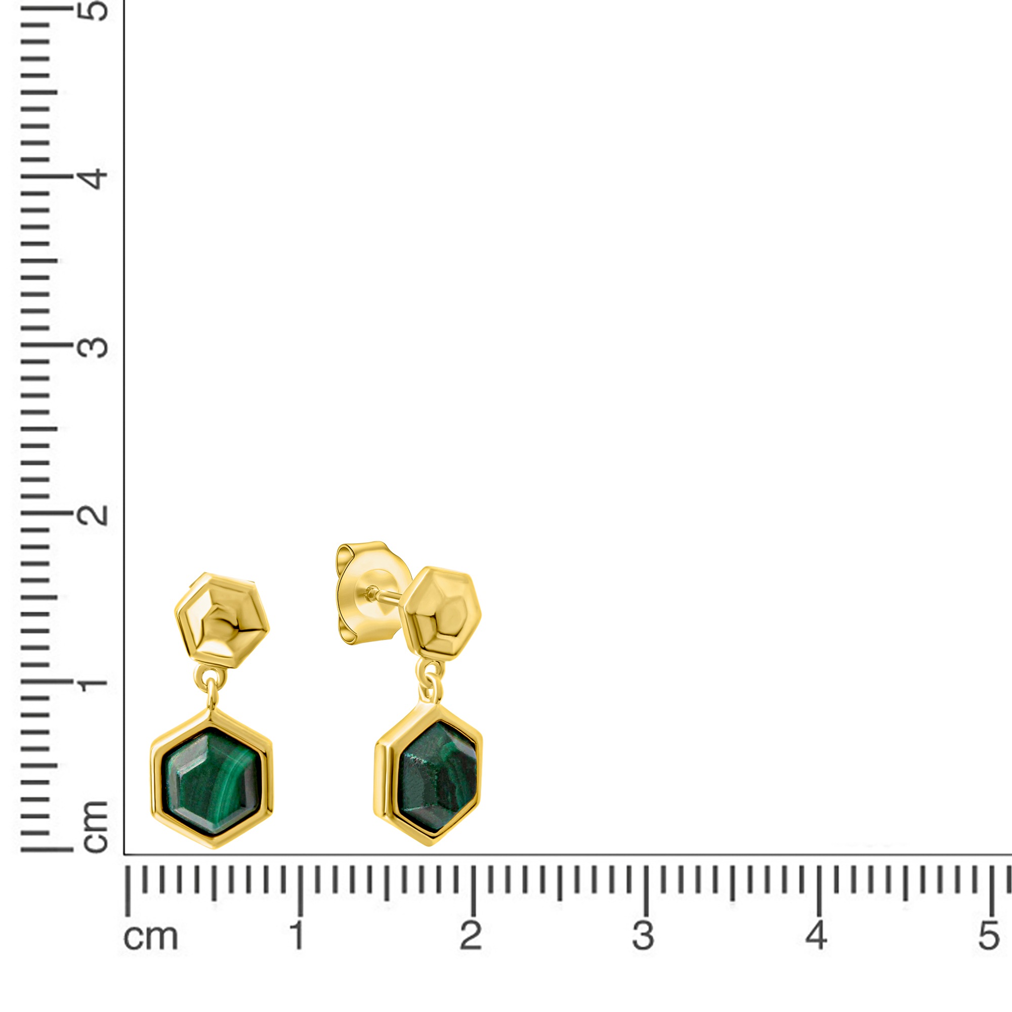 CELESTA Paar Ohrstecker »925 Sterling Silber vergoldet Malachit«