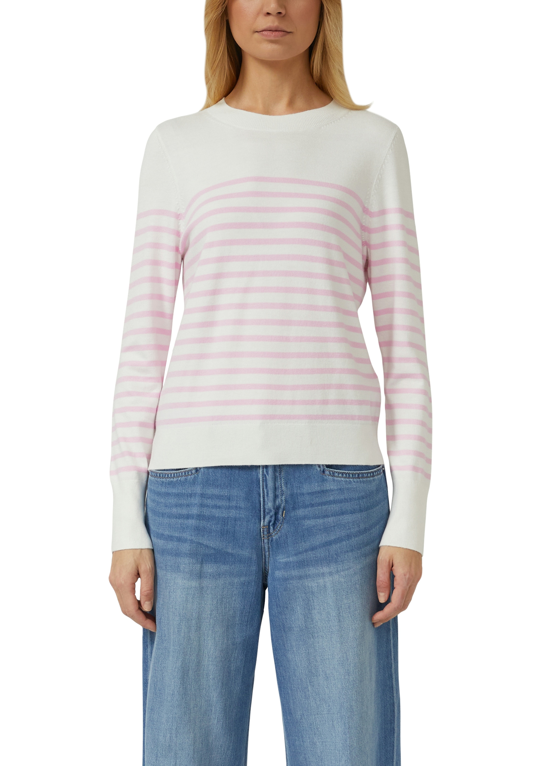 s.Oliver Rundhalspullover mit Streifenmuster günstig online kaufen