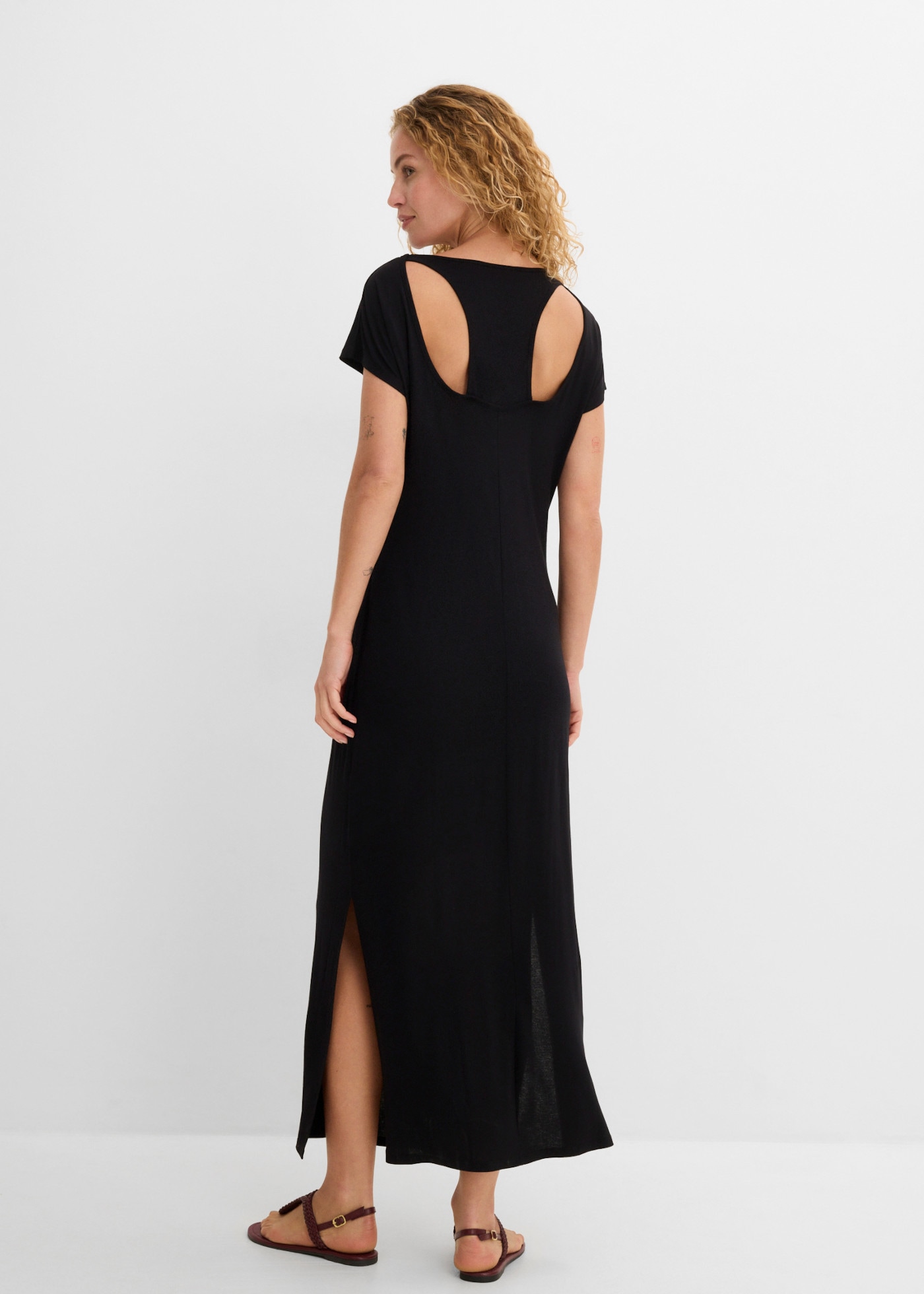 bonprix Jerseykleid »Jerseykleid aus fließendem Viskose-Elasthan-Mix« für Alltag, aus Viskose und Elasthan, lockere Passform