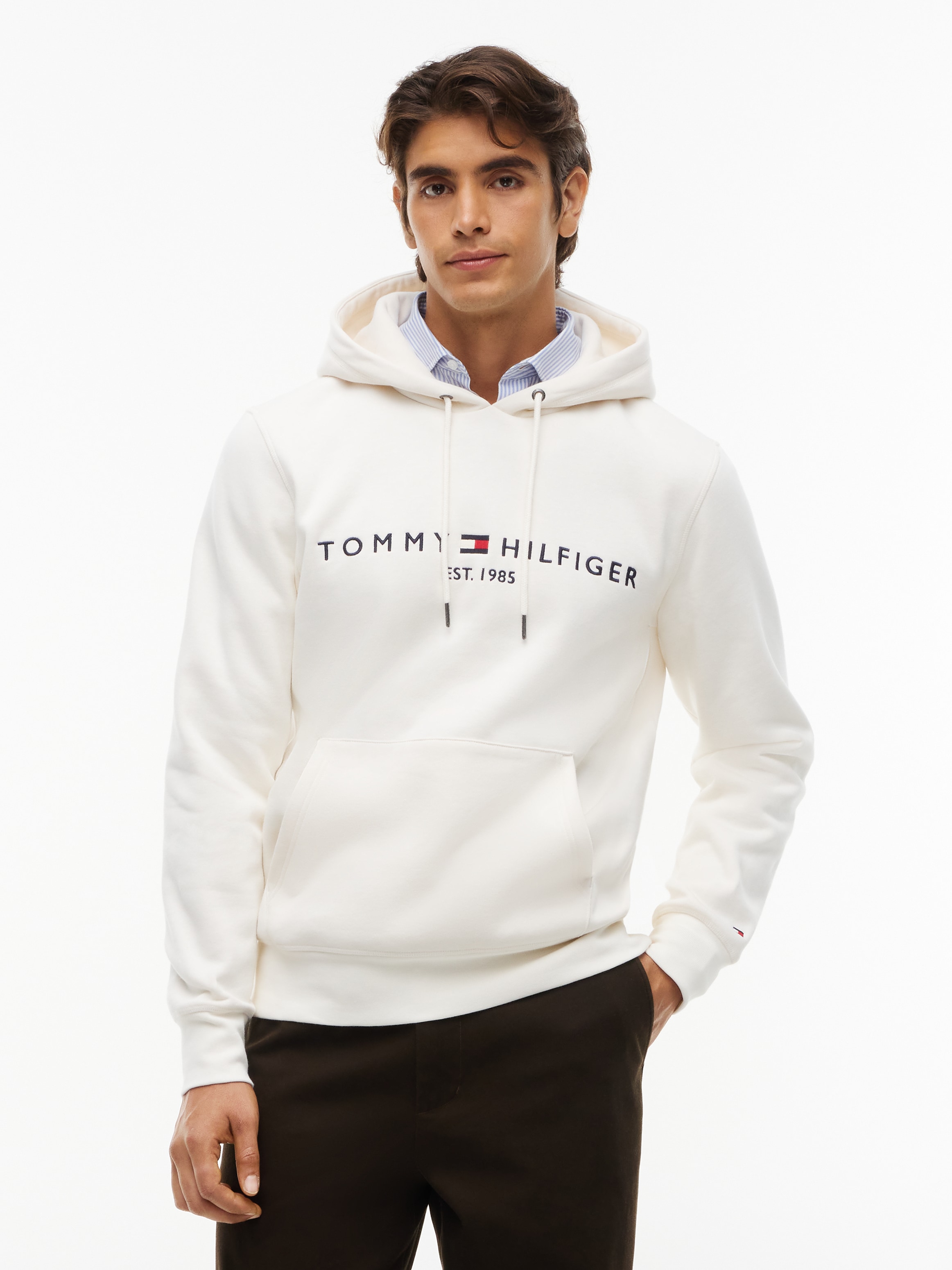Tommy Hilfiger Kapuzensweatshirt "TOMMY LOGO HOODY", mit gesticktem TH-Schriftzug auf der Brust