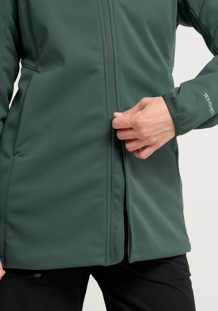 Jack Wolfskin Softshellmantel »WINDHAIN 2 COAT W« Softshellmantel mit Kapuze, winddicht, wasserabweisend