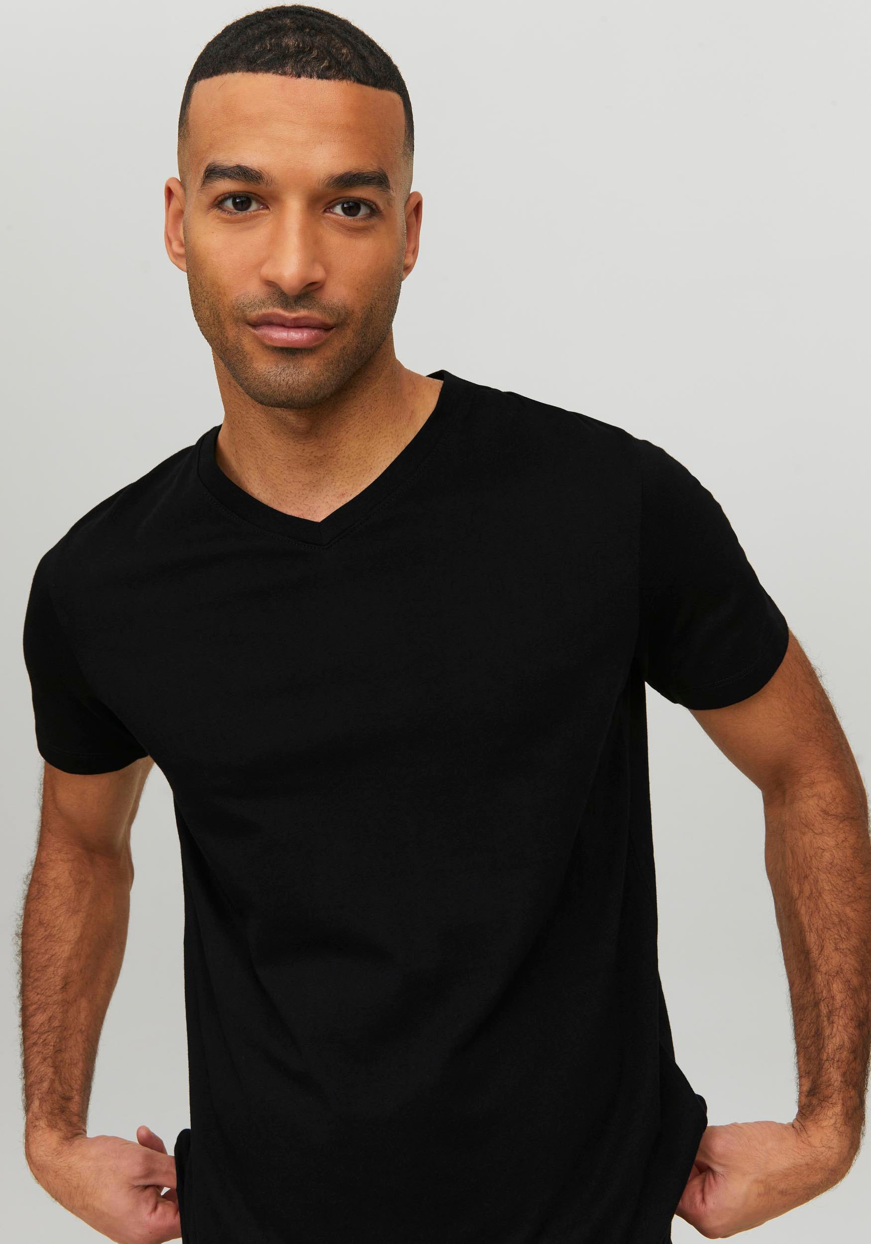 Jack & Jones Herren V-Neck T-Shirt JJEORGANIC BASIC - Regular Fit günstig online kaufen